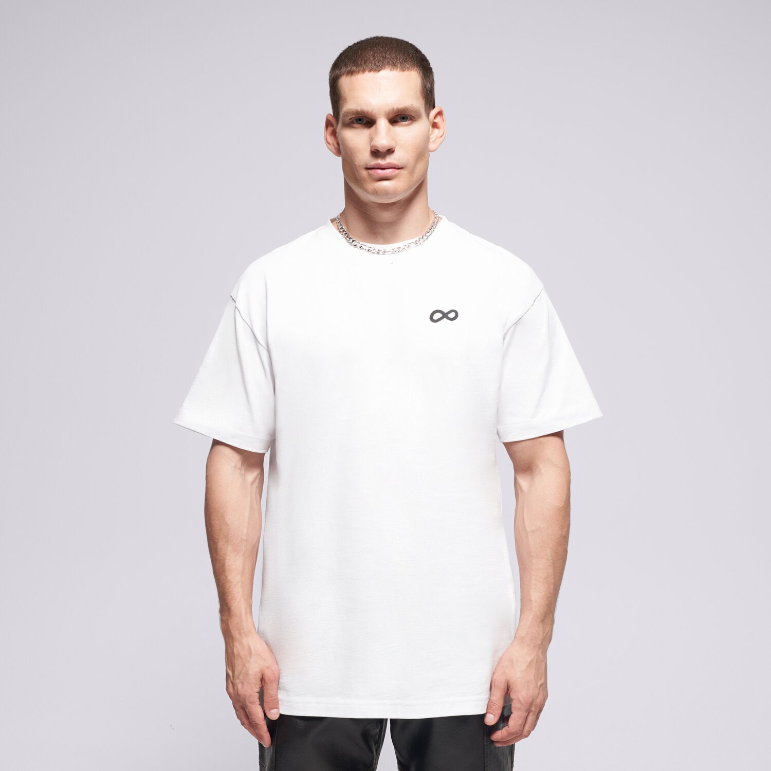 Koszulka, t-shirt sportowy męski PROSTO T-SHIRT INFINITY D WHITE KL252MTEE1171 BIAŁY