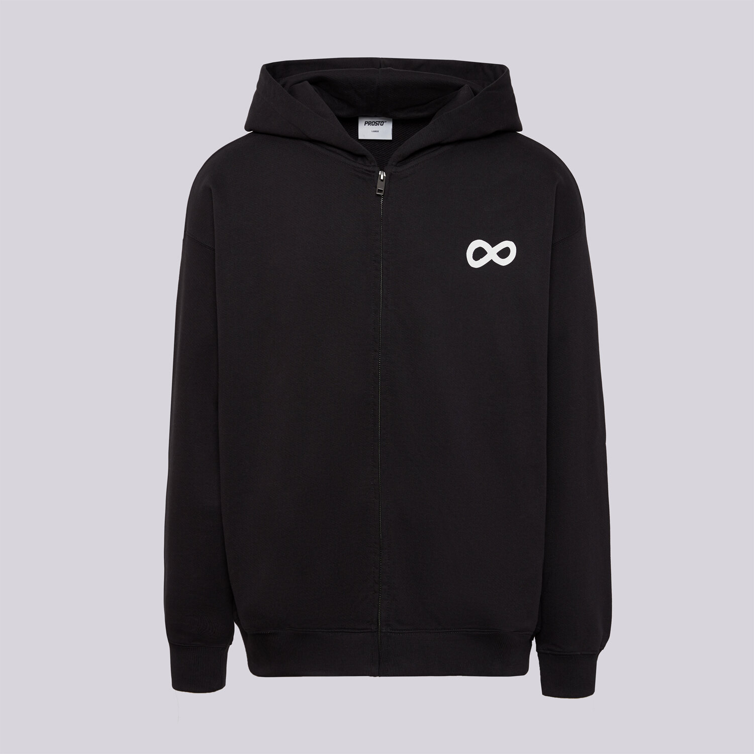 Bluza męska PROSTO BLUZA ROZPINANA ZIP HOODIE INFINITY BLACK KL252MSWE2141 CZARNY