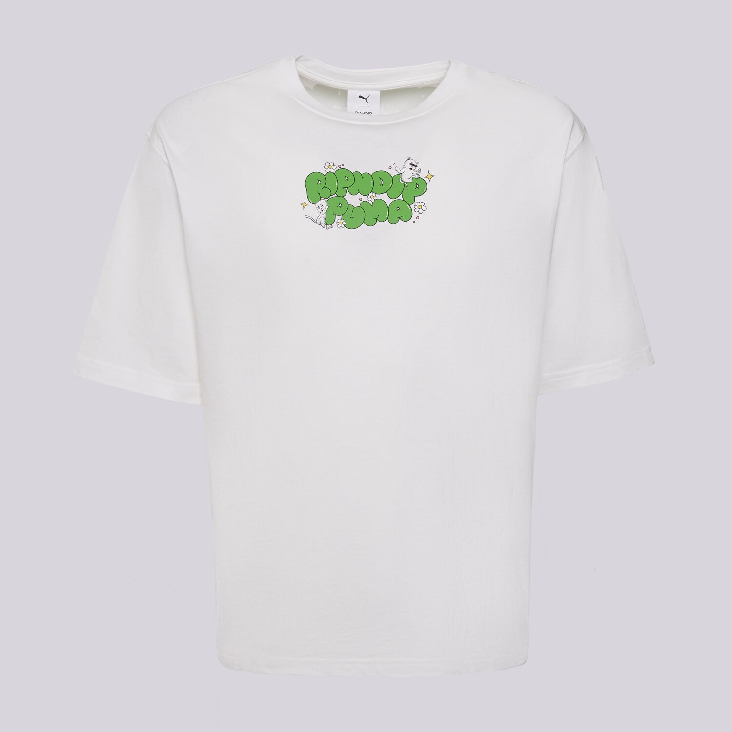 Koszulka, t-shirt sportowy męski PUMA T-SHIRT PUMA X RIPNDIP BOXY GRAPHIC TEE 632413 02 BIAŁY