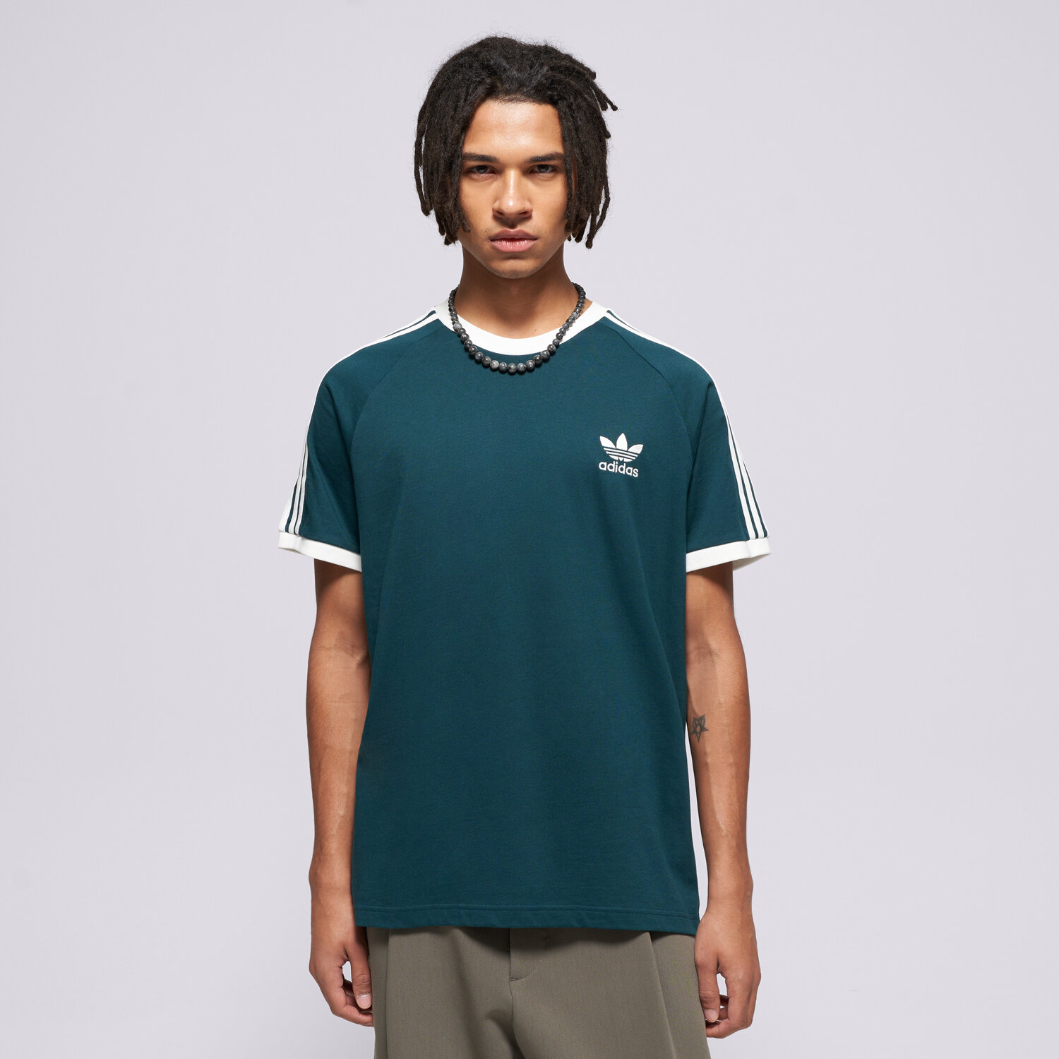 Koszulka, t-shirt sportowy męski ADIDAS T-SHIRT 3-STRIPES TEE JY1374 ZIELONY