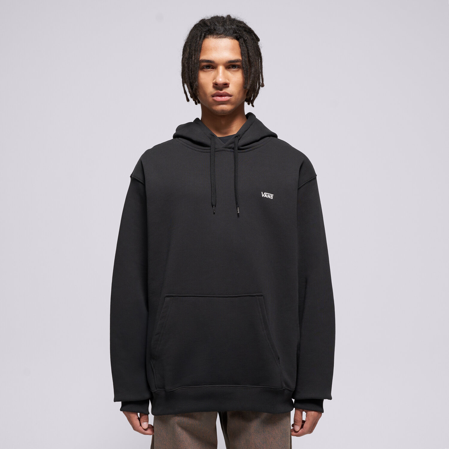 Bluza męska VANS BLUZA Z KAPTUREM LEFT CHEST II LOOSE PO VN000P21BLK1 CZARNY