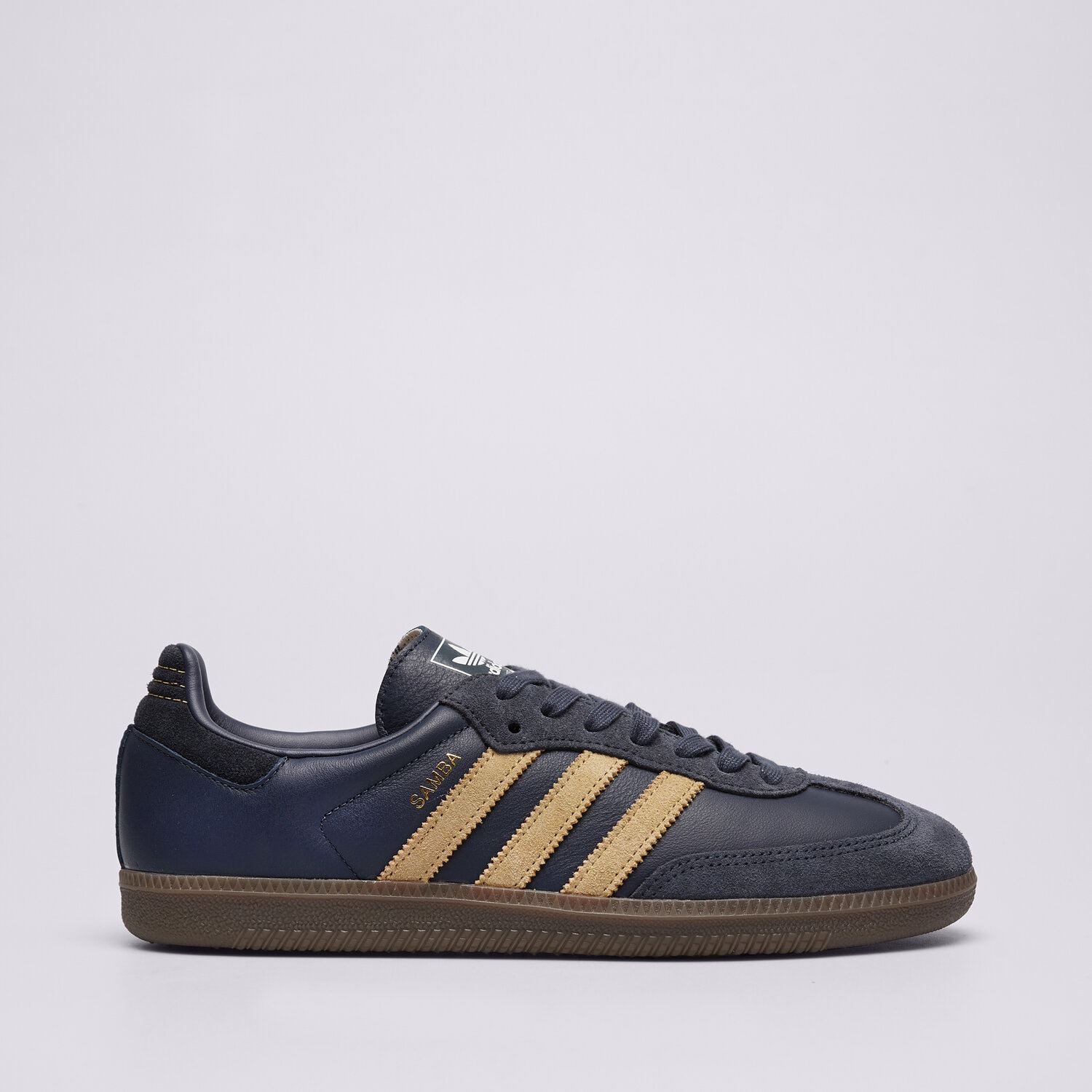 Buty sneakersy męskie ADIDAS SAMBA  JR0894 NIEBIESKI