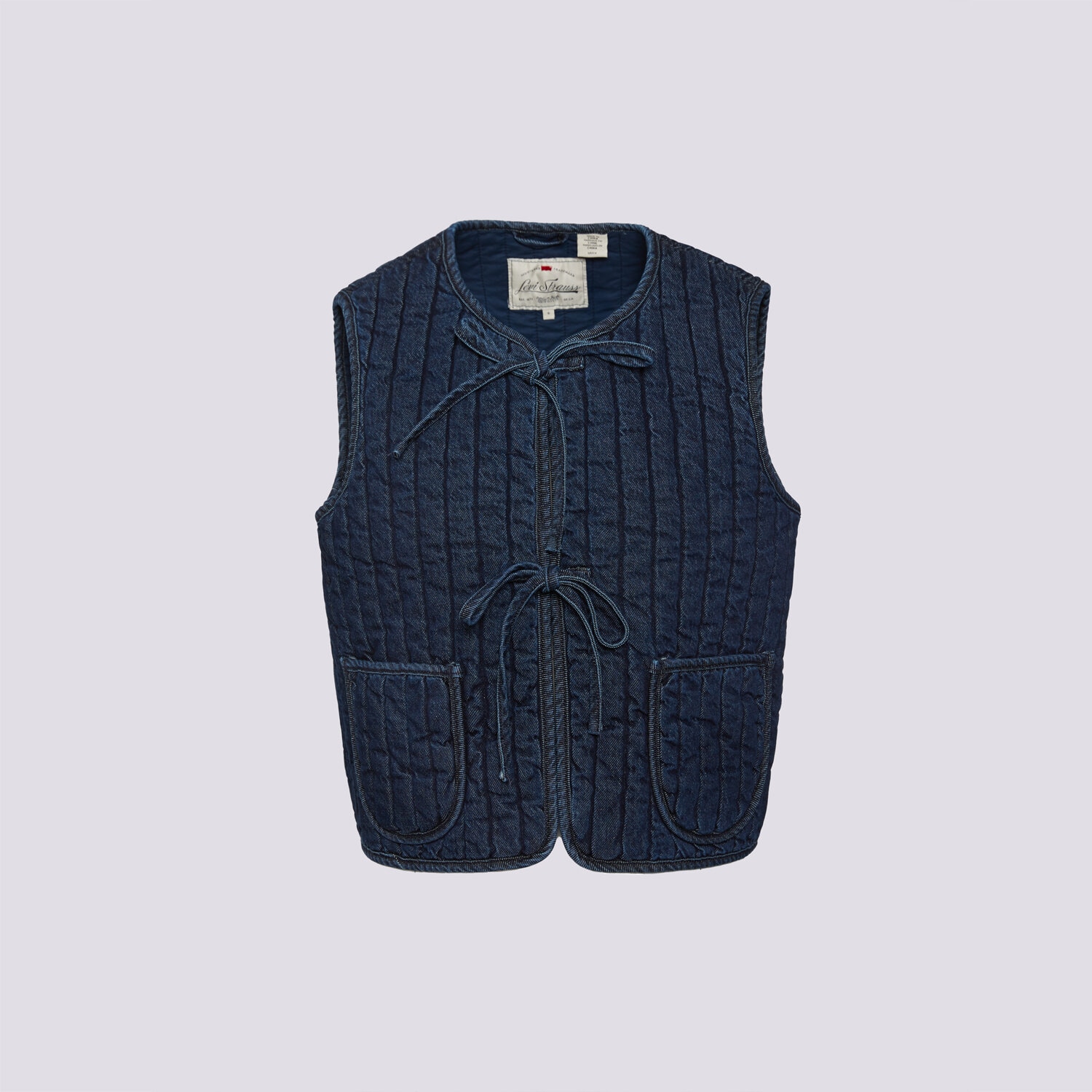 Bezrękawniki damskie sportowe LEVI'S BEZRĘKAWNIK LOTTIE LINER VEST DARK INDIGO FLAT FINISH 003G3-0000 GRANATOWY