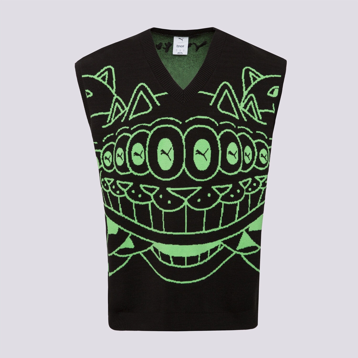 Bezrękawniki męskie sportowe PUMA INNE PUMA X RIPNDIP KNITTED VEST 632415 01 CZARNY