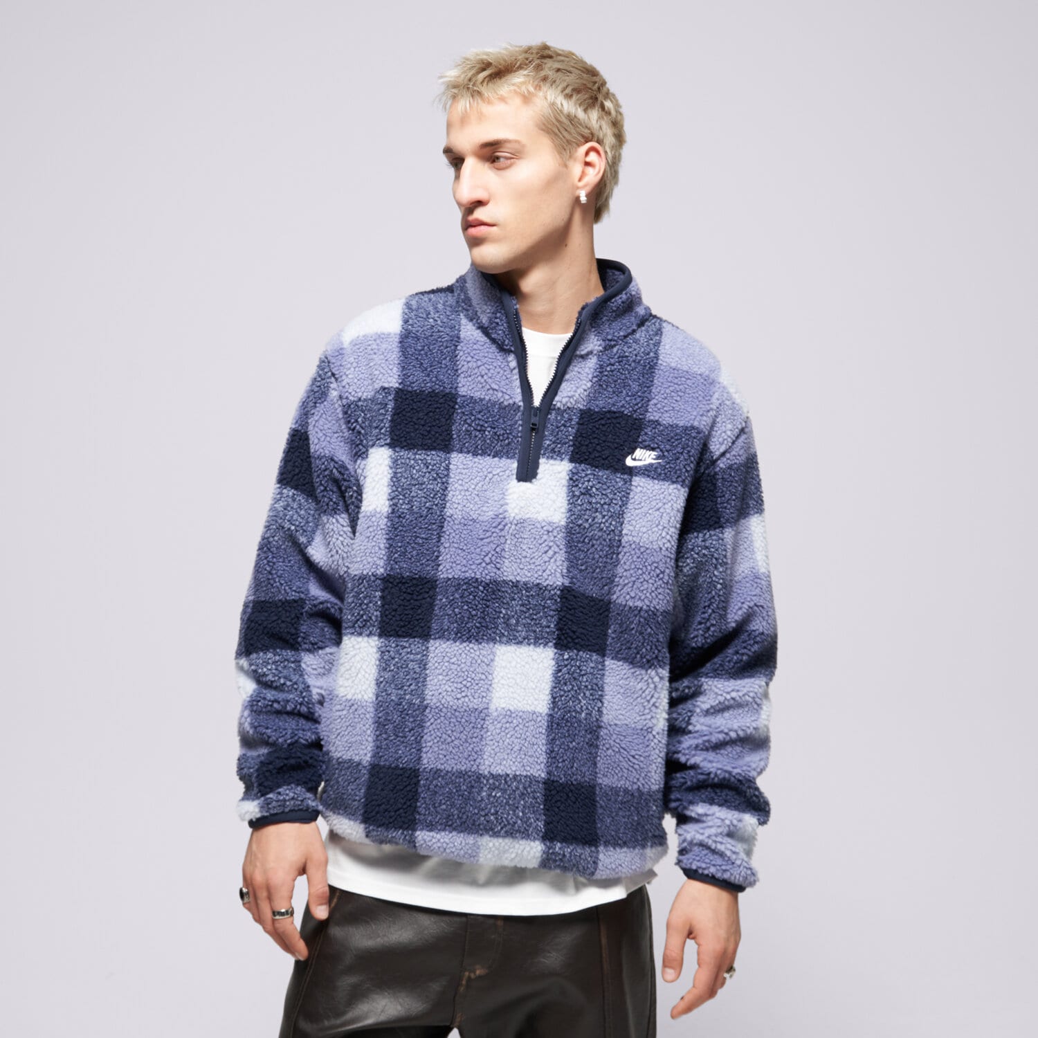 Bluza męska NIKE POLAR M NK CLUB SSNL WNTRZD AOP HZ FZ0896-057 NIEBIESKI