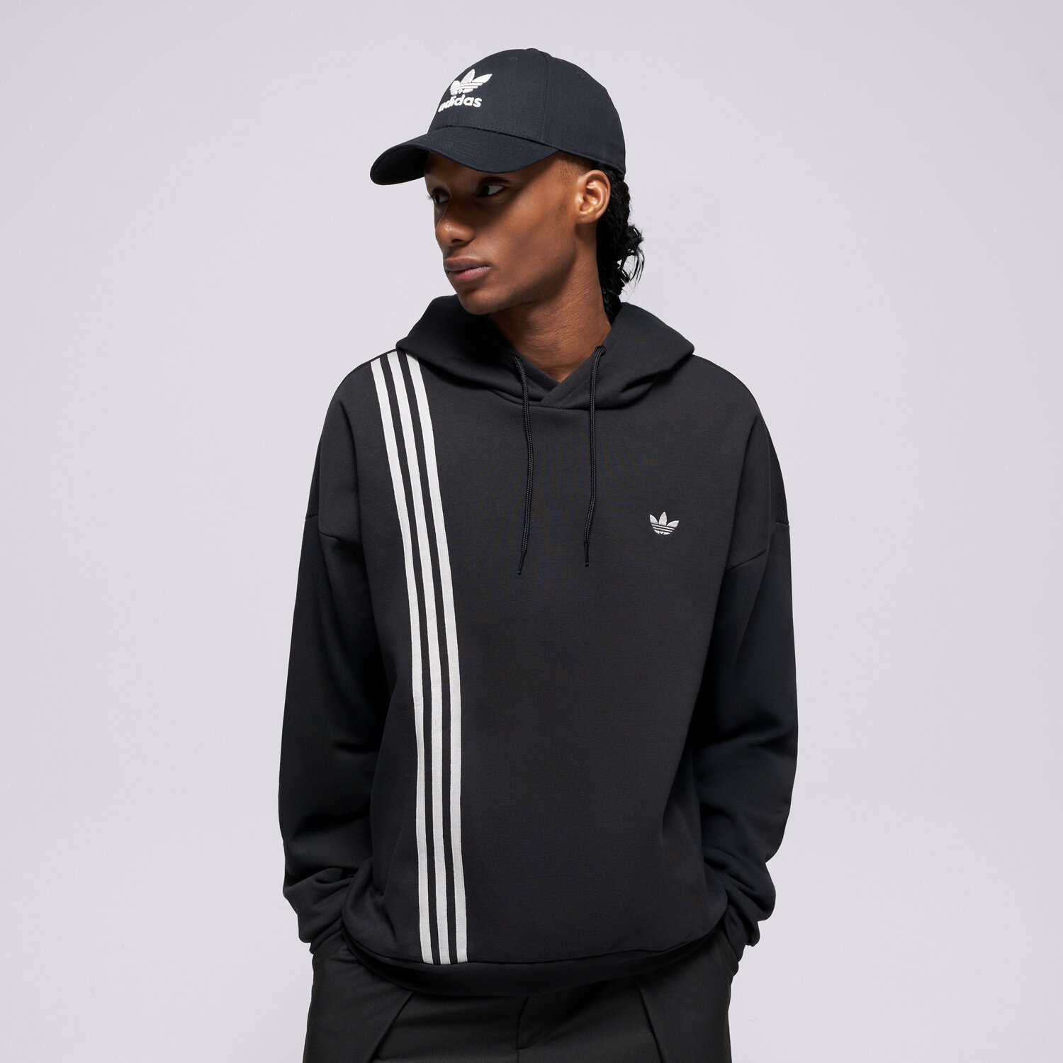 Bluza męska ADIDAS BLUZA Z KAPTUREM FRONT ST HD JV9879 CZARNY