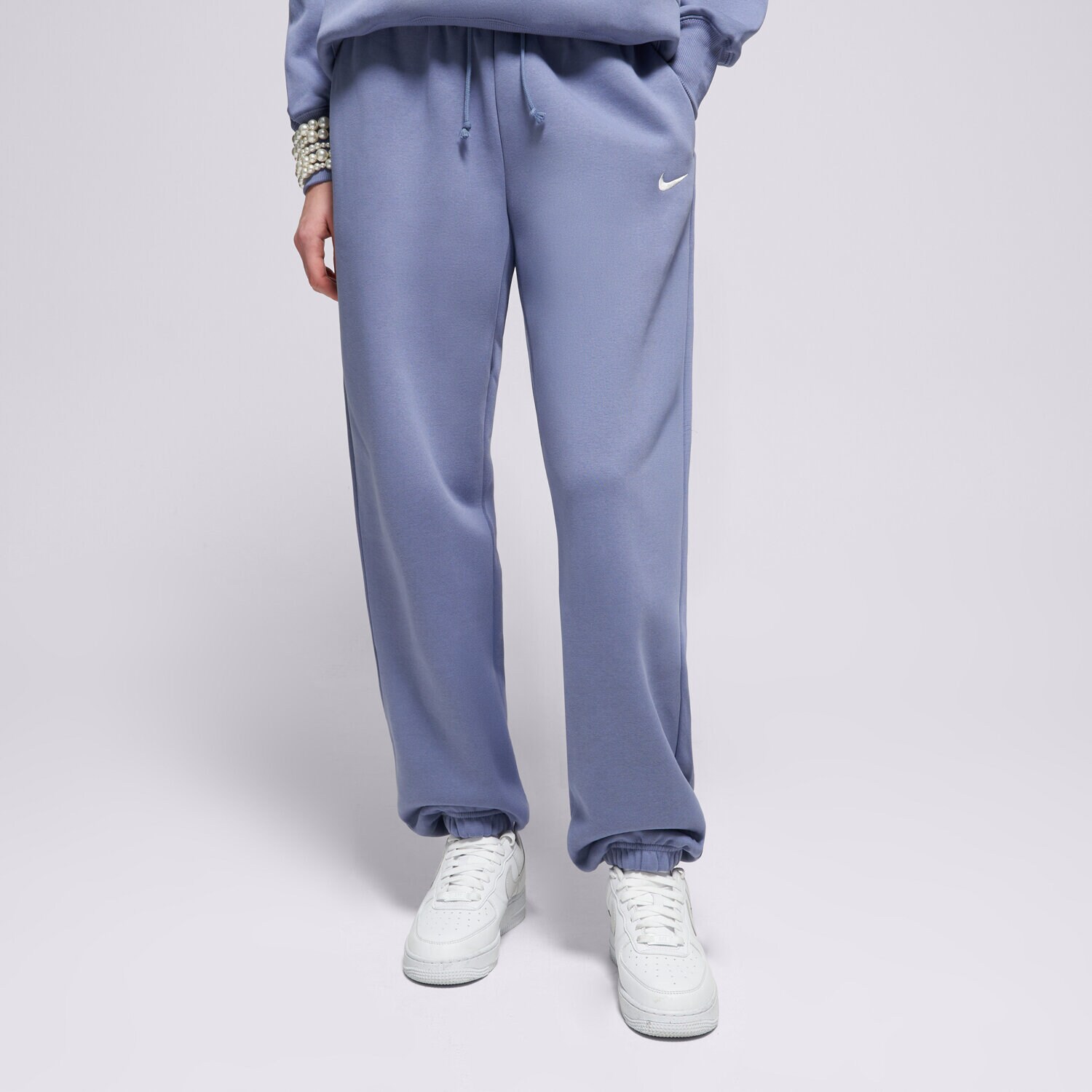 Spodnie sportowe damskie NIKE SPODNIE W NSW PHNX FLC HR OS PANT 2 FZ5996-499 NIEBIESKI