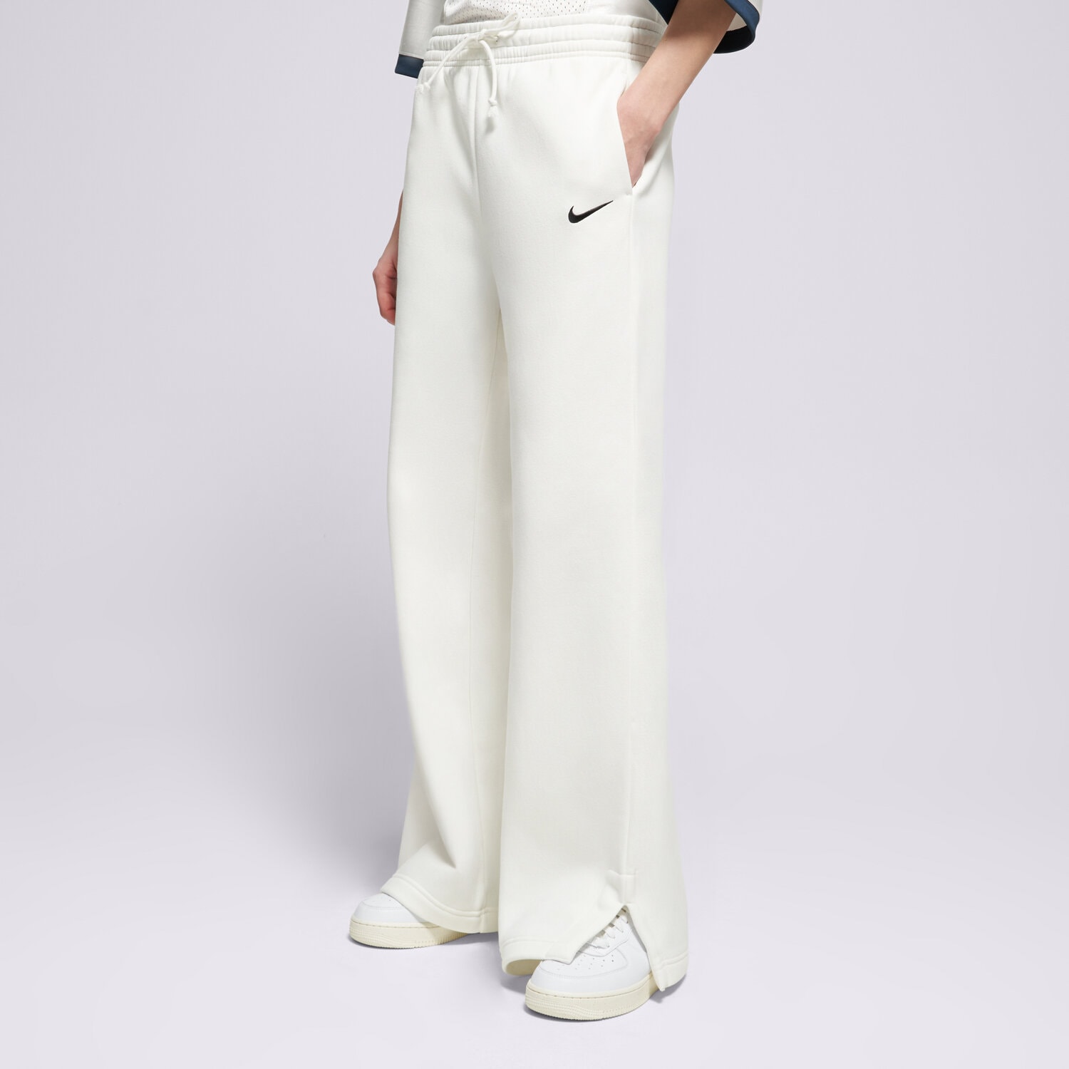 Spodnie sportowe damskie NIKE SPODNIE W NSW PHNX FLC HR PANT WIDE 2 IH1011-133 BIAŁY