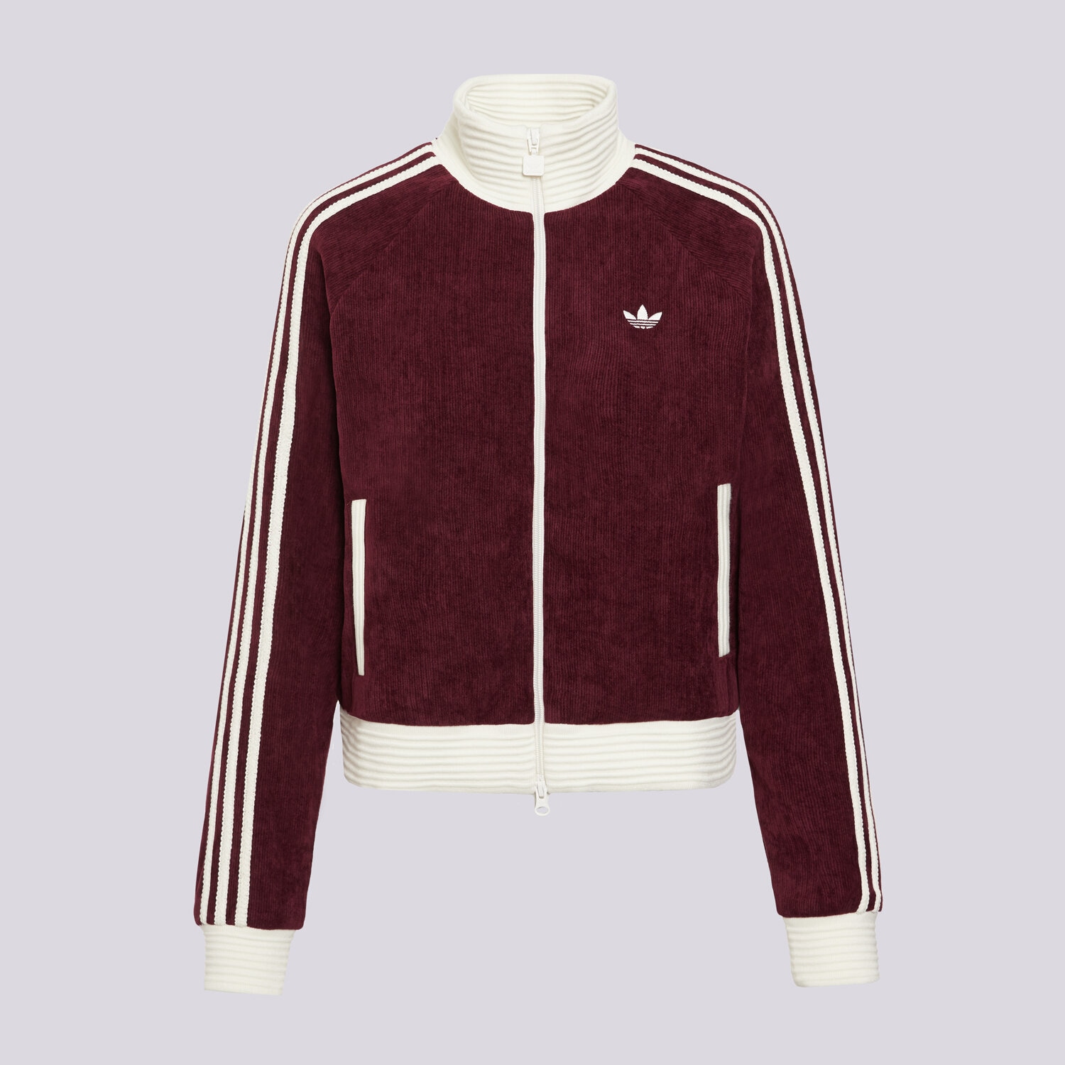 Bluza damska ADIDAS BLUZA ROZPINANA VELOUR KNIT TRACK TOP KS0400 BORDOWY