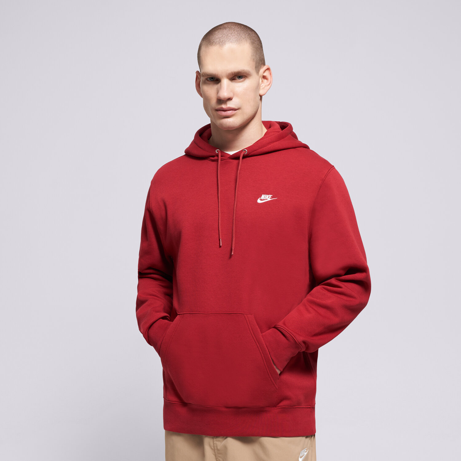 Bluza męska NIKE BLUZA Z KAPTUREM M NK CLUB BB PO HOODIE FN3859-613 BORDOWY