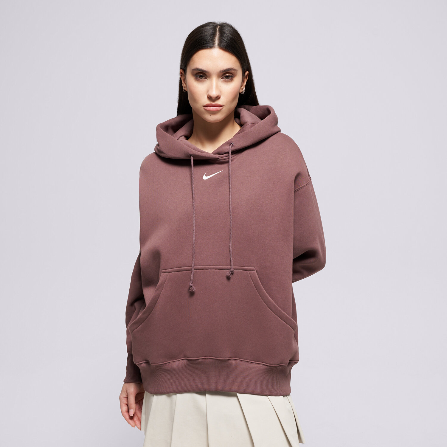 Bluza damska NIKE BLUZA Z KAPTUREM PHNX FLC OS HOODIE W NSW DQ5860-502 BRĄZOWY