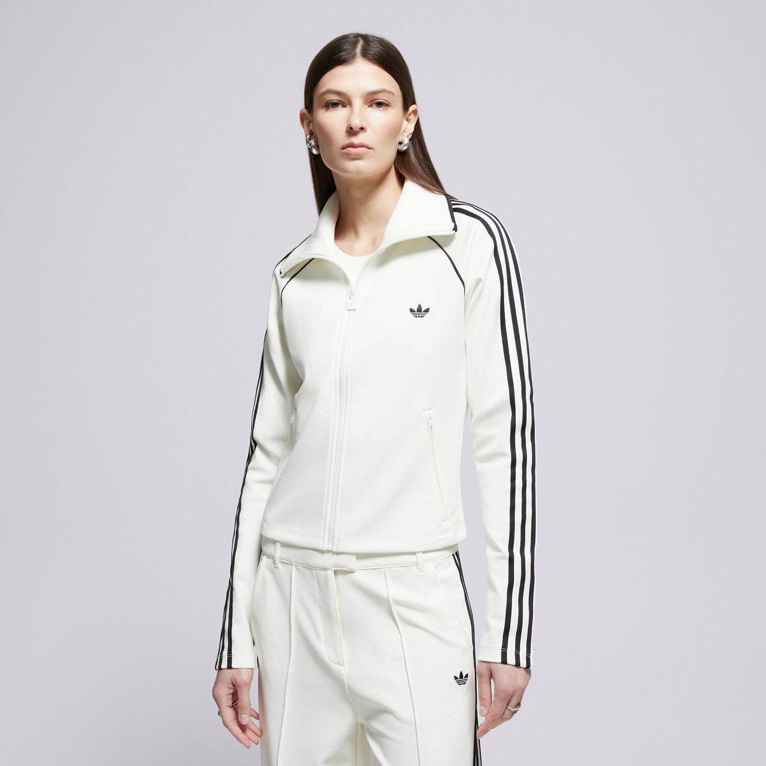 Bluza damska ADIDAS BLUZA ROZPINANA SLIM TT KD2965 KREMOWY