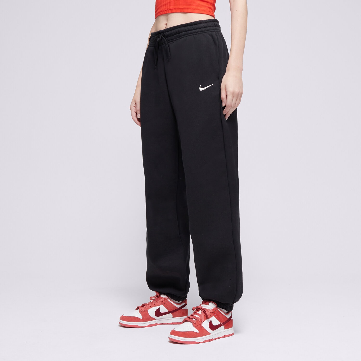 Spodnie sportowe damskie NIKE SPODNIE W NSW PHNX FLC HR OS PANT 2 FZ5996-010 CZARNY