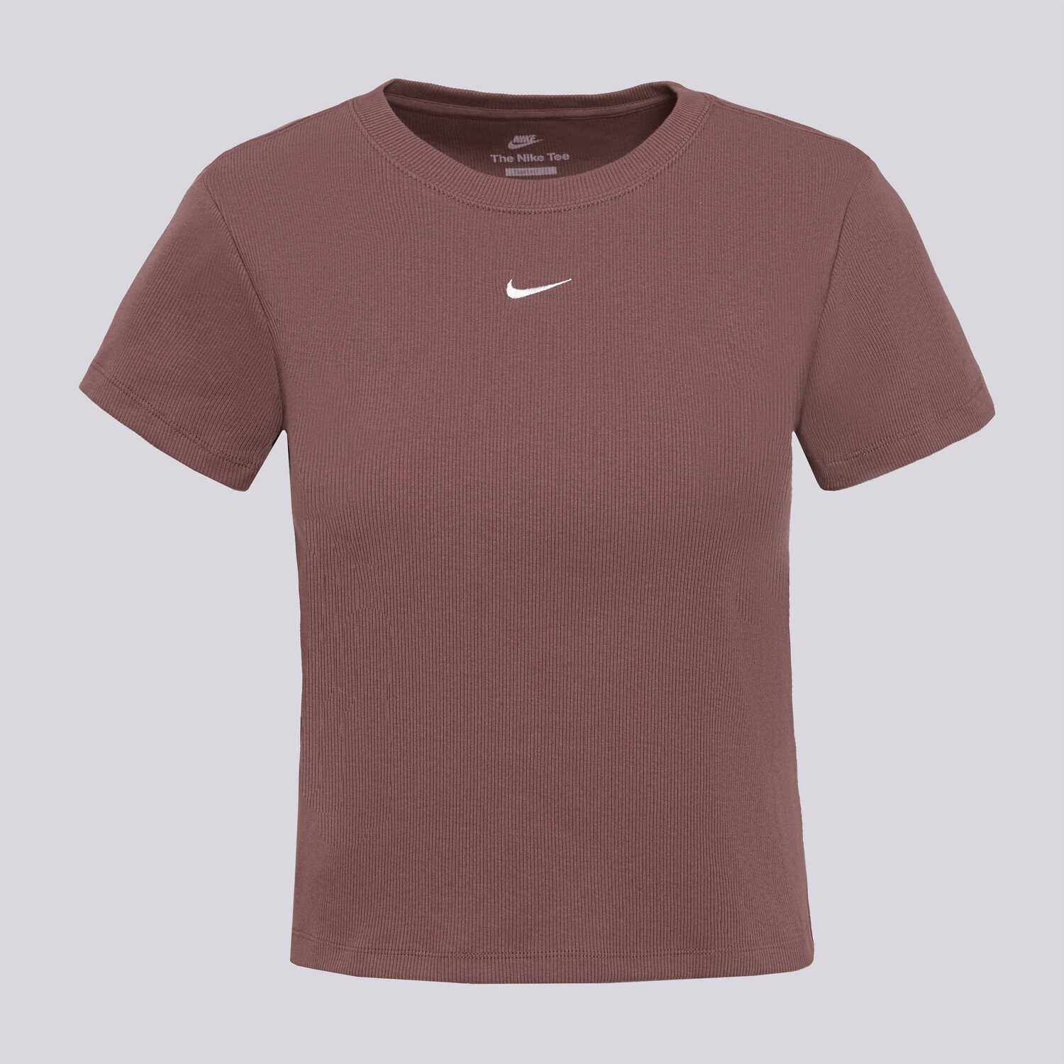 Koszulka, t-shirt damski NIKE T-SHIRT RIB TGHT SS TEE W NSW HV4994-502 BRĄZOWY