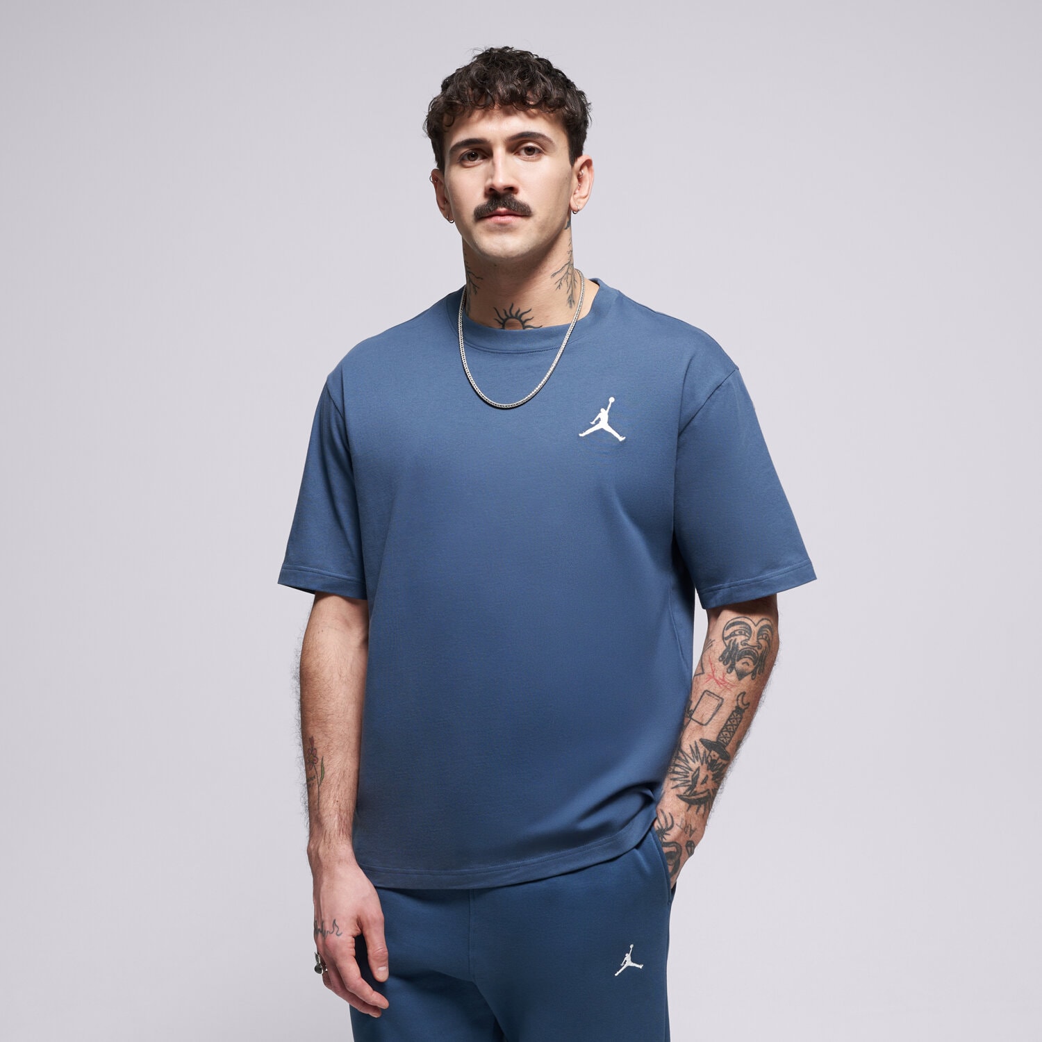 Koszulka, t-shirt sportowy męski JORDAN T-SHIRT JORDAN IF5566-464 NIEBIESKI