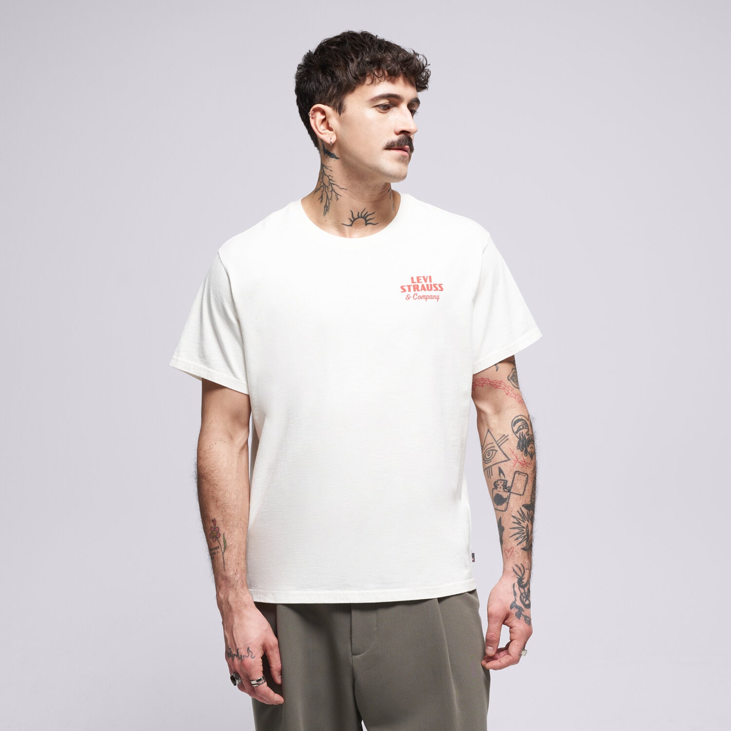 Koszulka, t-shirt sportowy męski LEVI'S T-SHIRT SS RELAXED FIT TEE TANS 16143-2372 BIAŁY