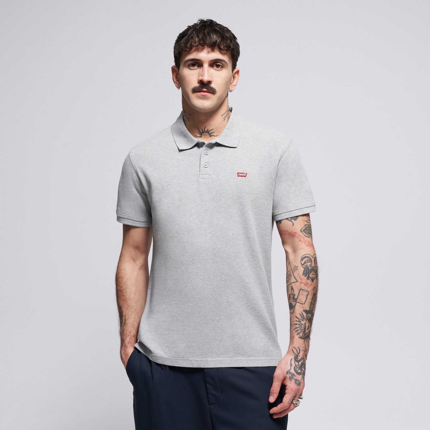 Koszulka, t-shirt sportowy męski LEVI'S POLO LEVIS HM POLO GREYS 35883-0004 SZARY