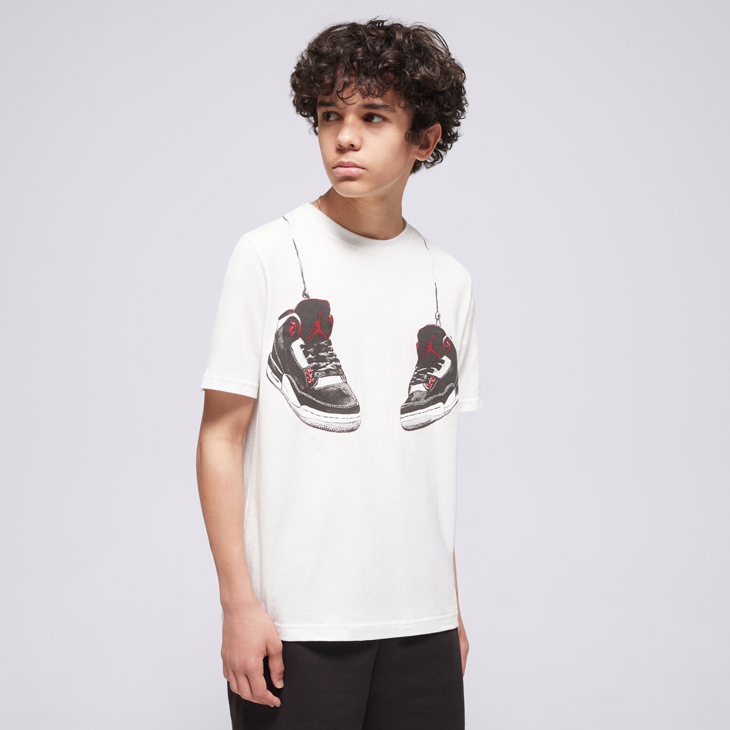 Koszulka, t-shirt dla dzieci JORDAN T-SHIRT JDB AJ3 SHOE STRINGS B 95F483-001 BIAŁY