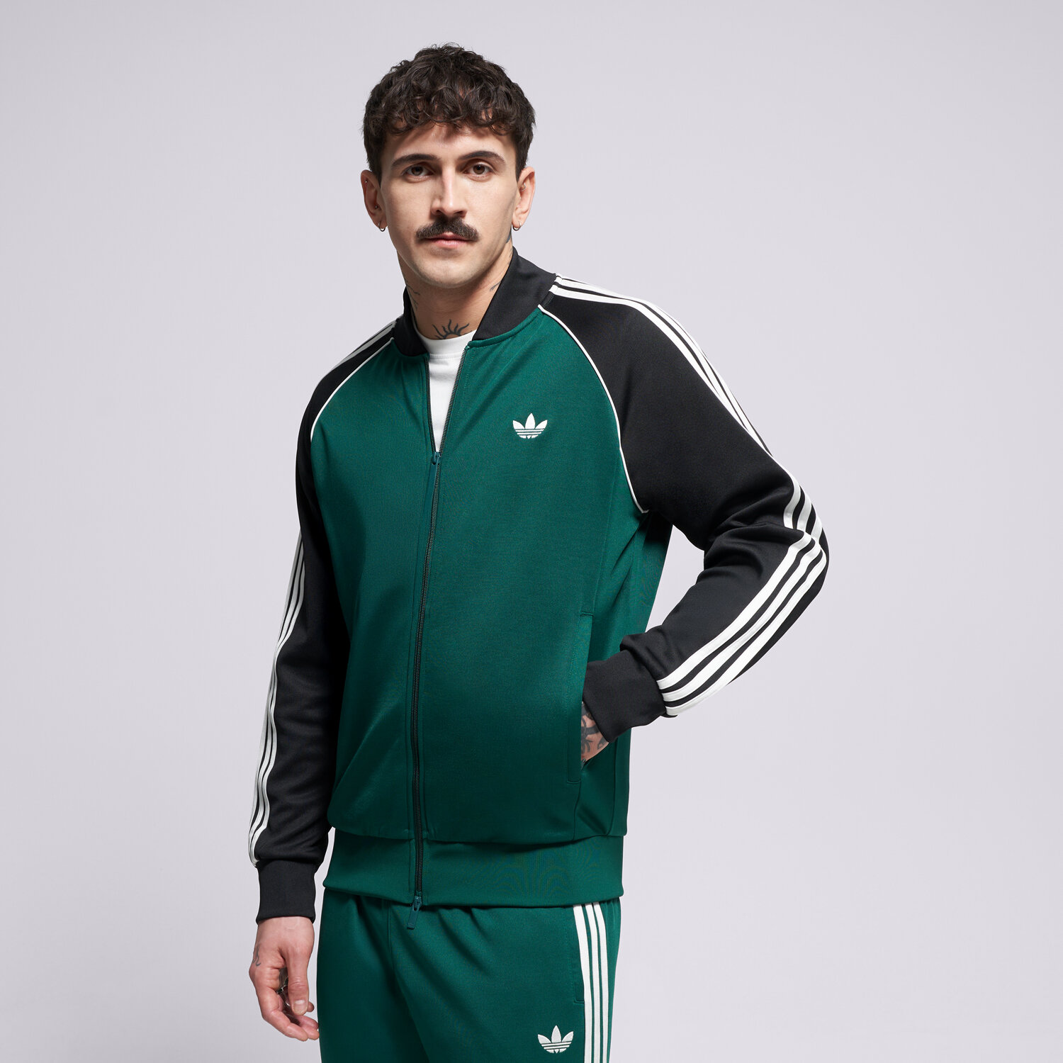 Bluza męska ADIDAS BLUZA ROZPINANA SST TT KE3509 ZIELONY