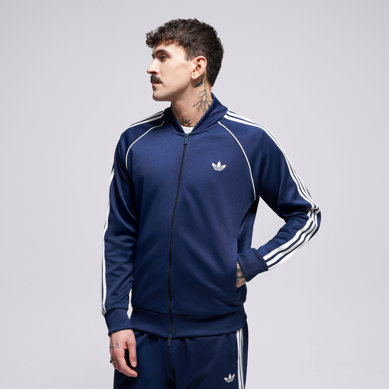 Bluza męska ADIDAS BLUZA ROZPINANA SST TT KE3511 GRANATOWY