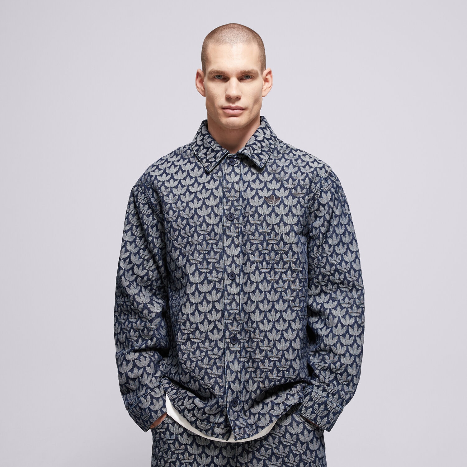 Kurtka wiosenna / jesienna męska ADIDAS KURTKA MONOGRAM SHI KD0397 NIEBIESKI