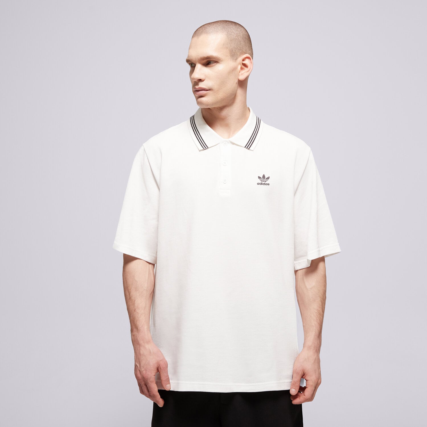 Koszulka, t-shirt sportowy męski ADIDAS POLO LOOSE POLO JW5898 BIAŁY