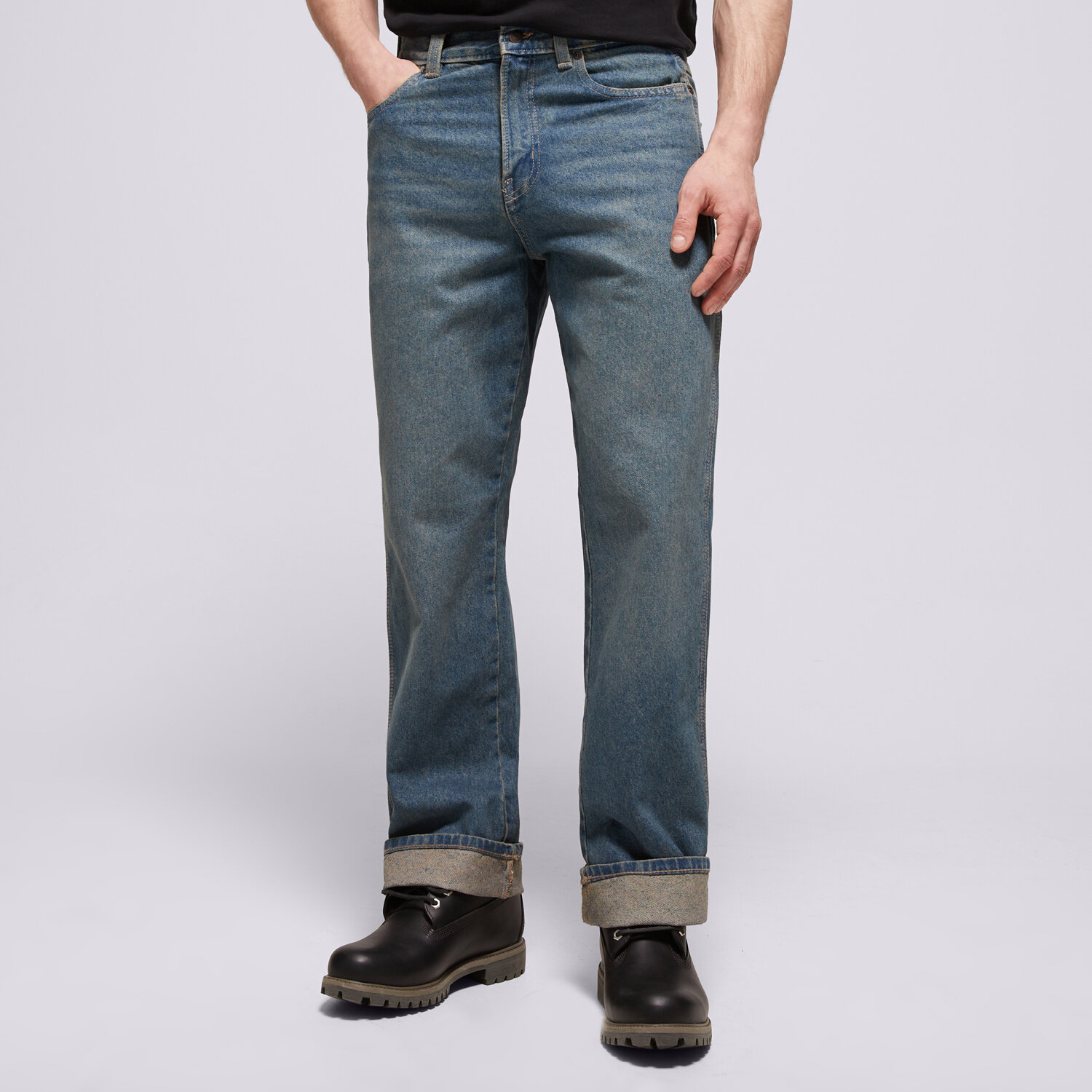 Spodnie sportowe męskie DICKIES SPODNIE 954 RELAXED STRAIGHT WORK JEANS DK0A882AL231 NIEBIESKI