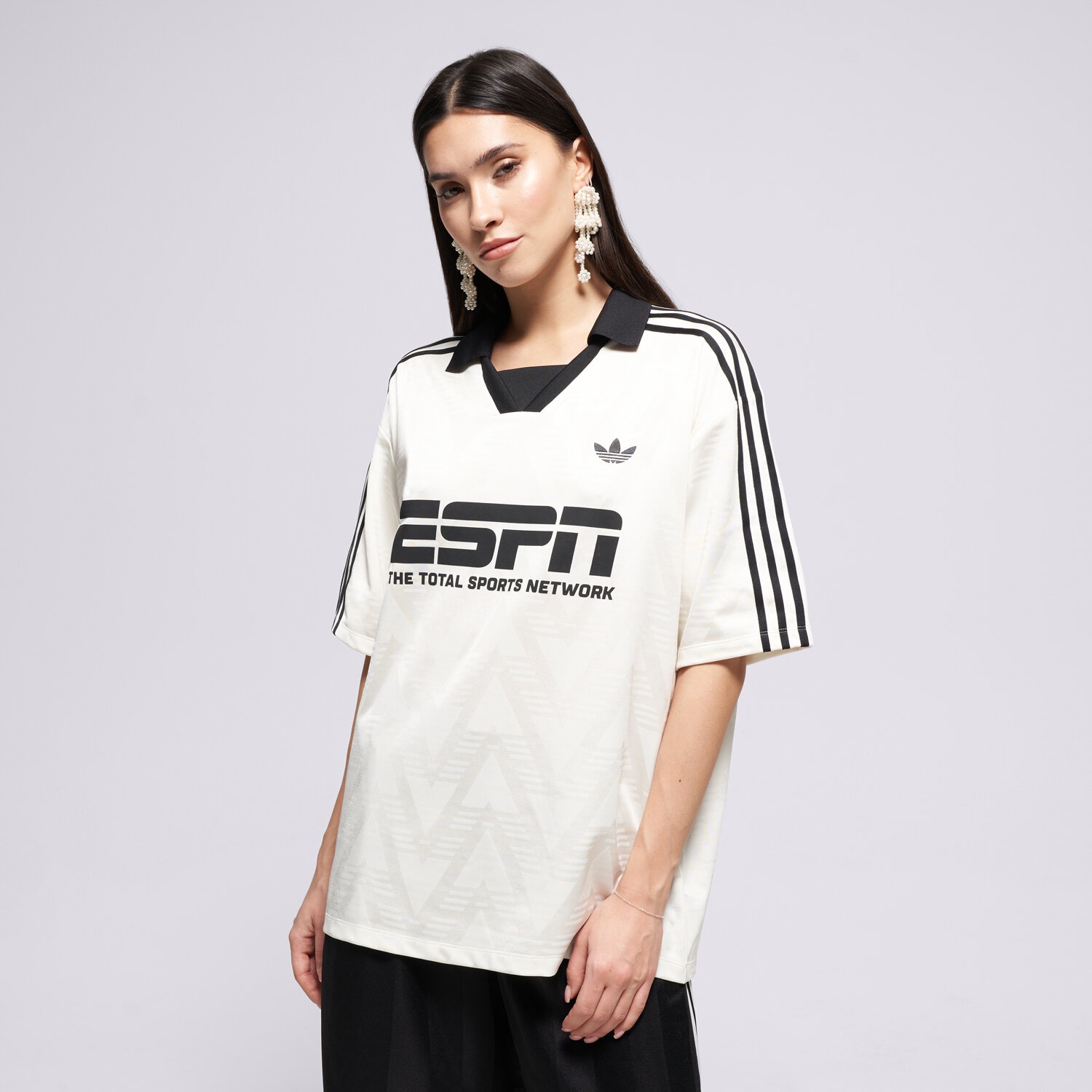 Koszulka, t-shirt damski ADIDAS T-SHIRT FOOTBALL JERSEY KD2966 KREMOWY
