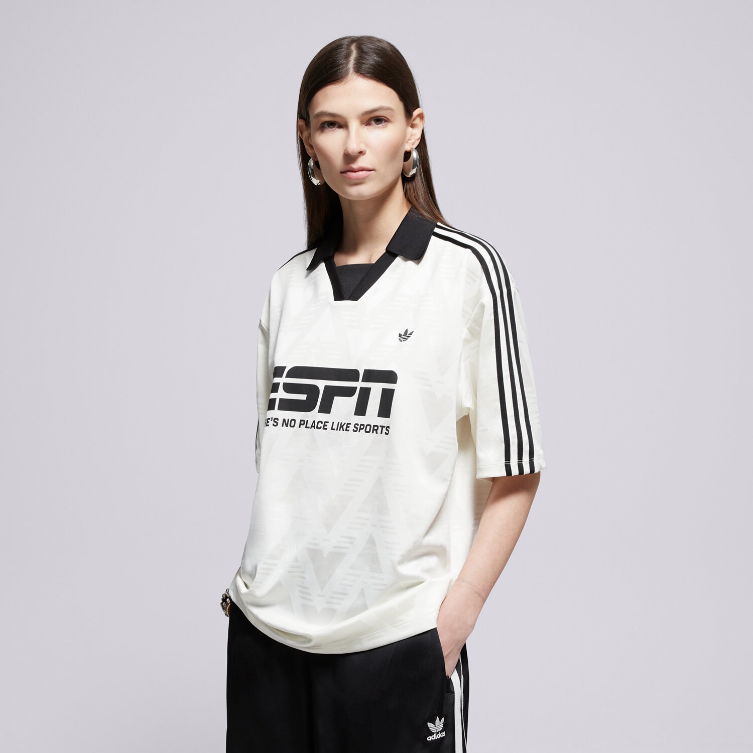 Koszulka, t-shirt damski ADIDAS T-SHIRT FOOTBALL JERSEY KD2966 KREMOWY