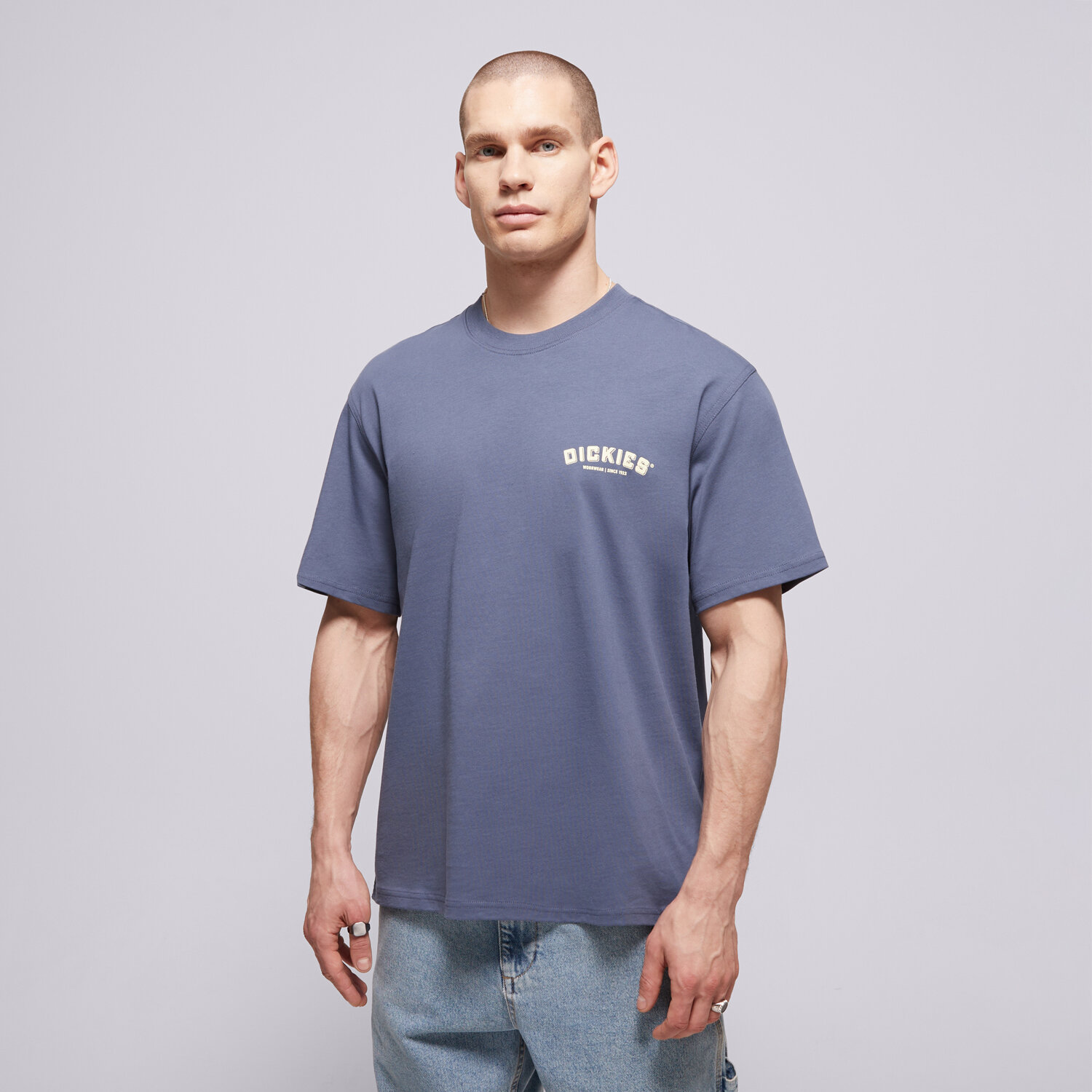 Koszulka, t-shirt sportowy męski DICKIES T-SHIRT BUILDER TEE DK0A85SYRI21 NIEBIESKI