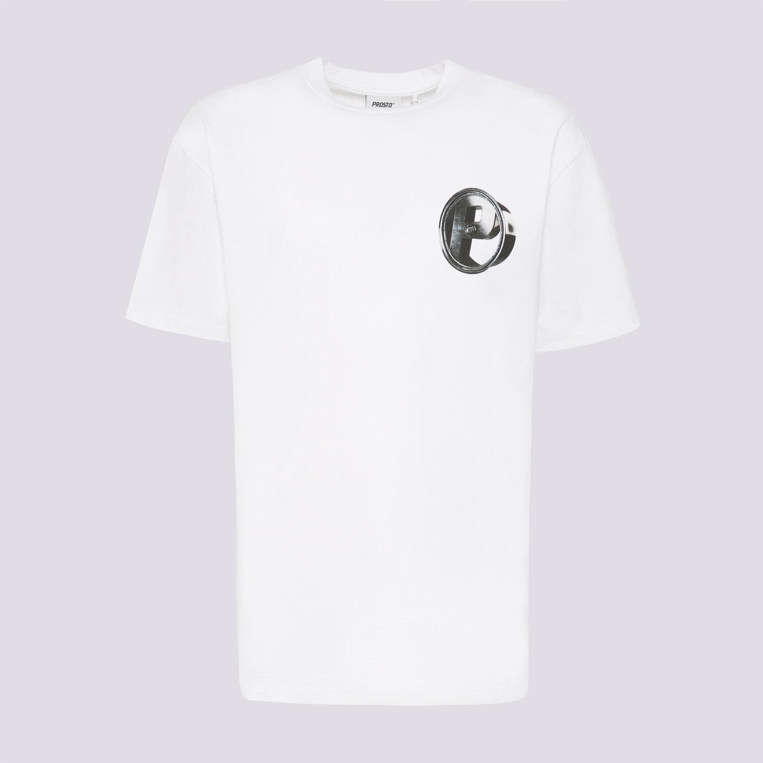 Koszulka, t-shirt sportowy męski PROSTO T-SHIRT P RIM WHITE KL261MTEE1162 BIAŁY