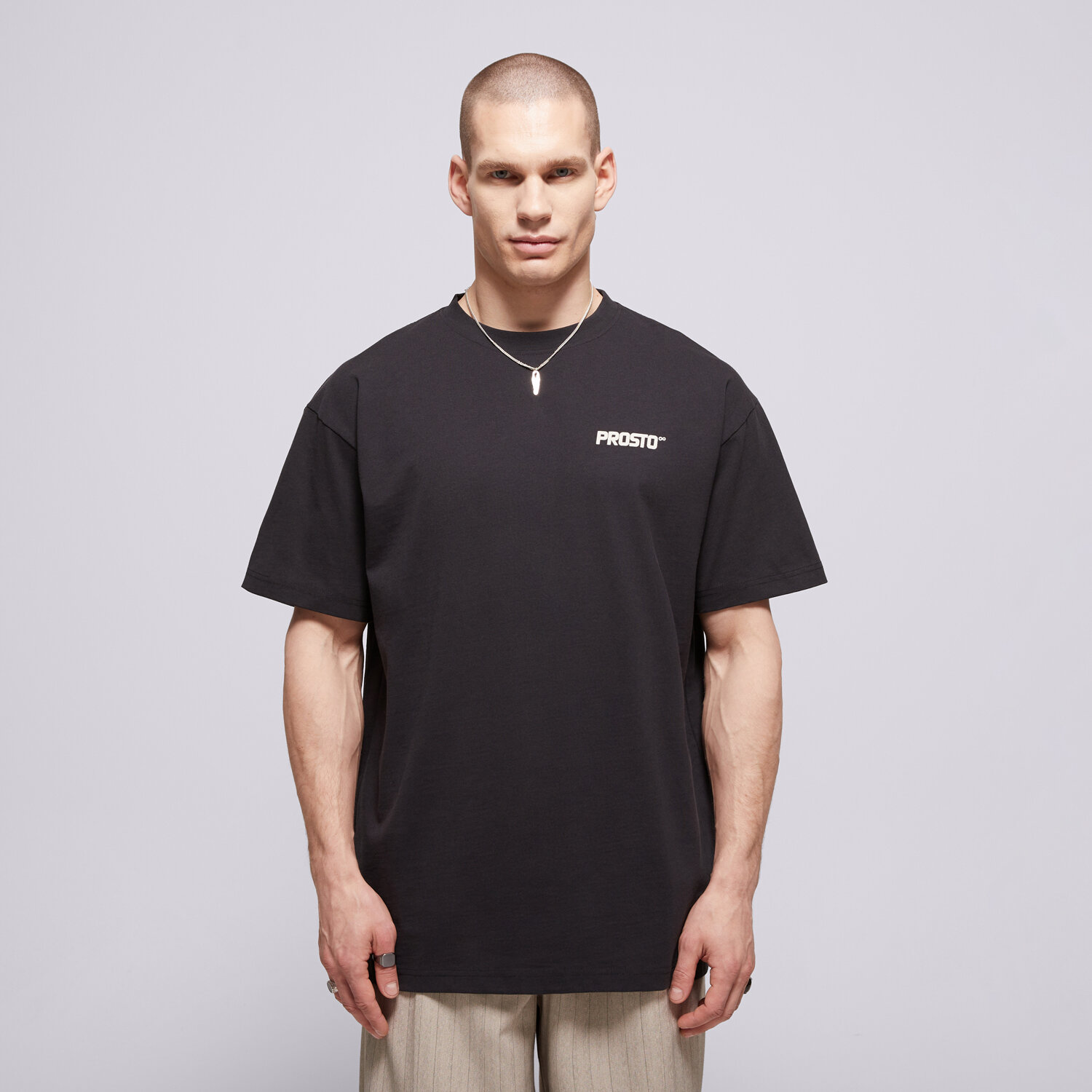 Koszulka, t-shirt sportowy męski PROSTO T-SHIRT WEAR THE STREET BLACK KL261MTEE1182 CZARNY