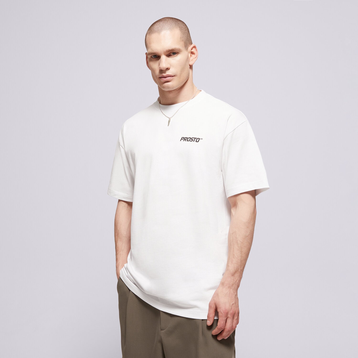 Koszulka, t-shirt sportowy męski PROSTO T-SHIRT WEAR THE STREET WHITE KL261MTEE1181 BIAŁY