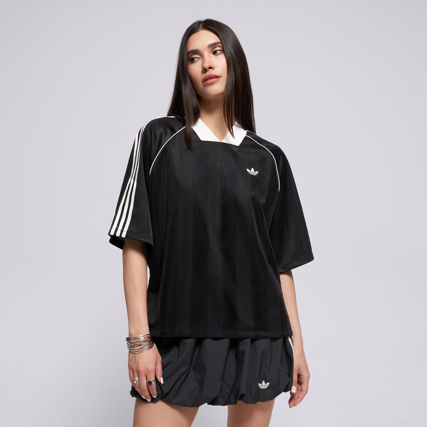 Koszulka, t-shirt damski ADIDAS T-SHIRT 3S JAQUARD TEE KD2904 CZARNY
