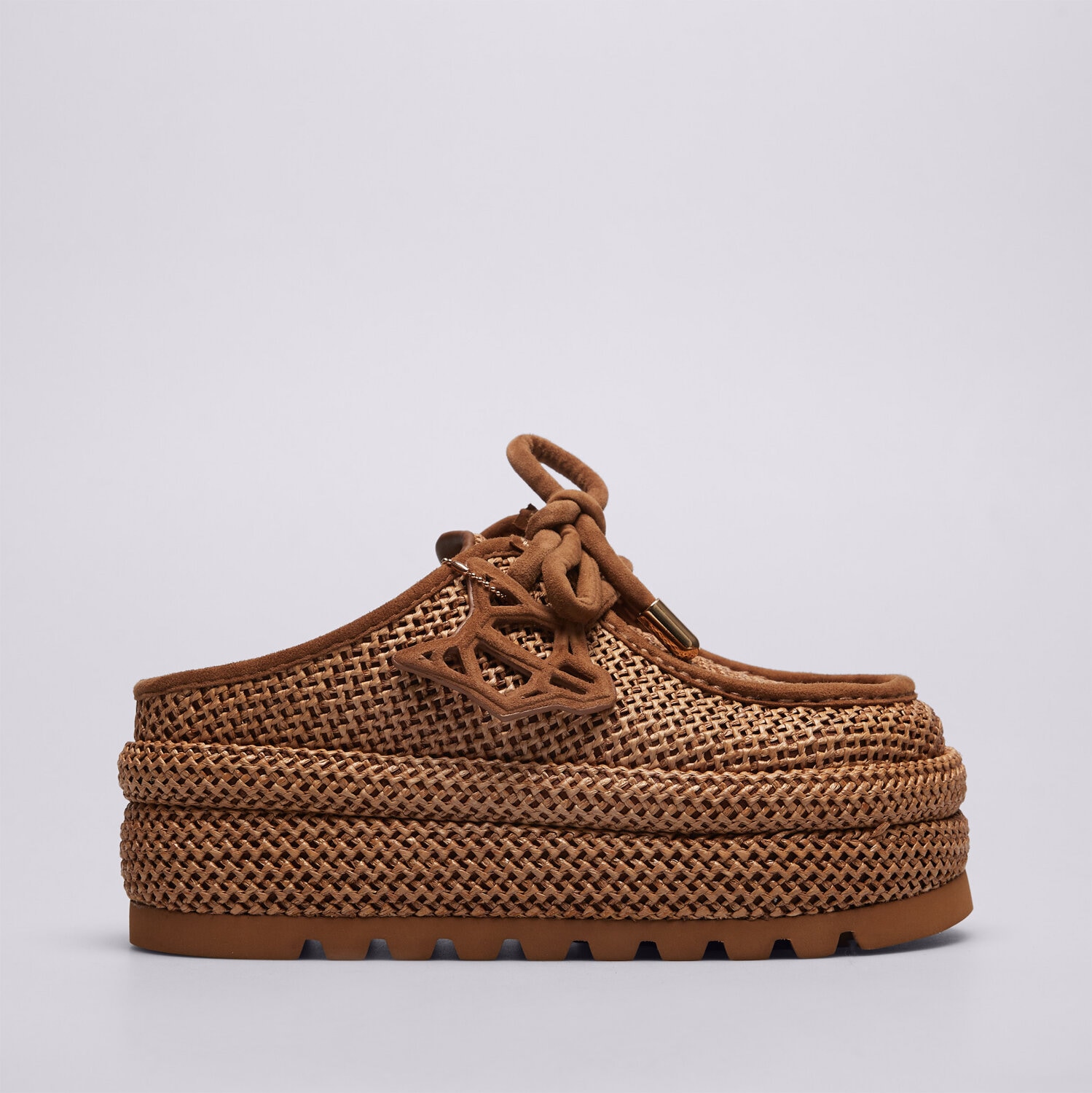 Klapki damskie NAKED WOLFE BLIZZARD NWBLIZZARDTANRAFFIA BRĄZOWY