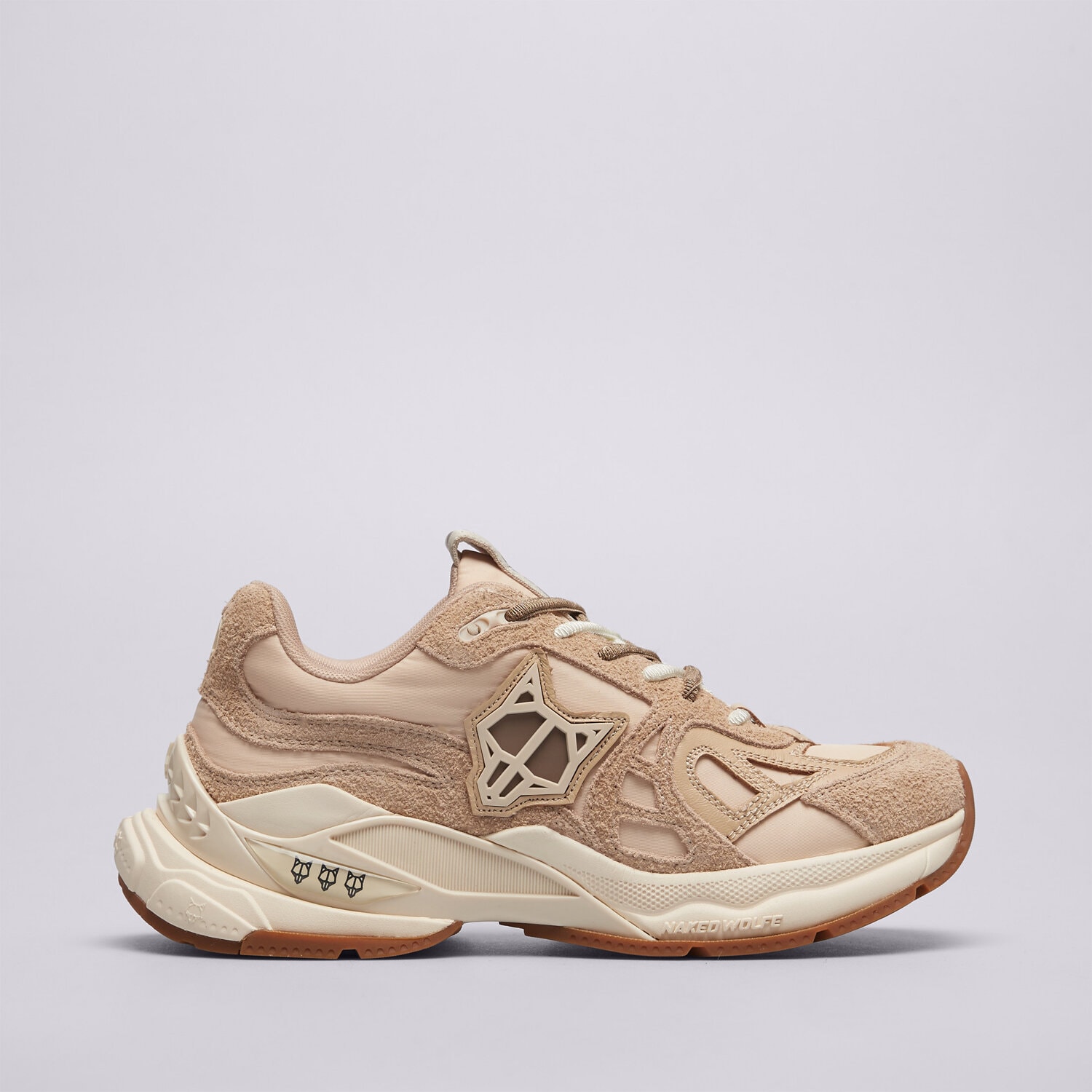 Buty sneakersy damskie NAKED WOLFE SMASH NWSMASHBEIGE BRĄZOWY