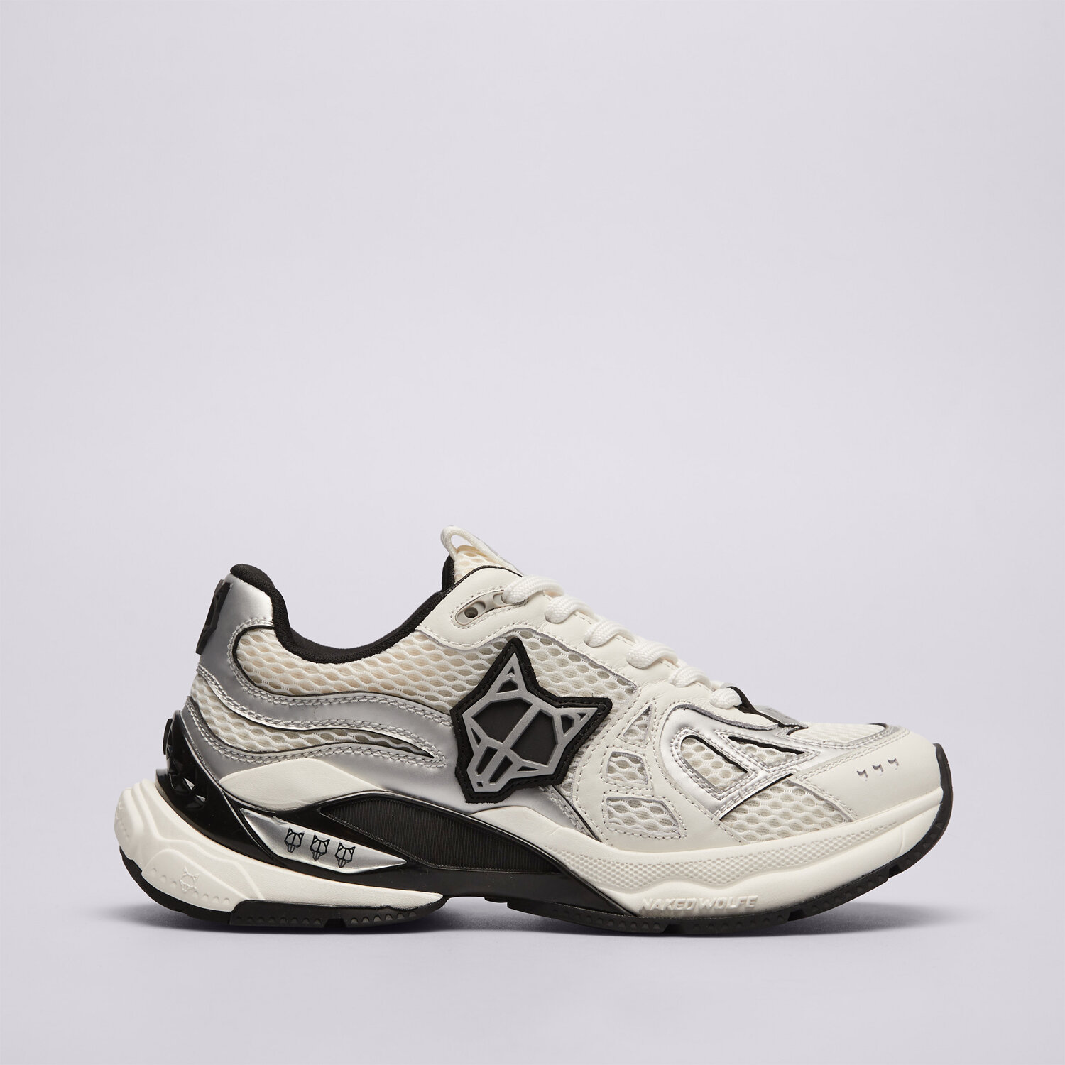 Buty sneakersy damskie NAKED WOLFE SMASH NWSMASHWHITESILVER BIAŁY