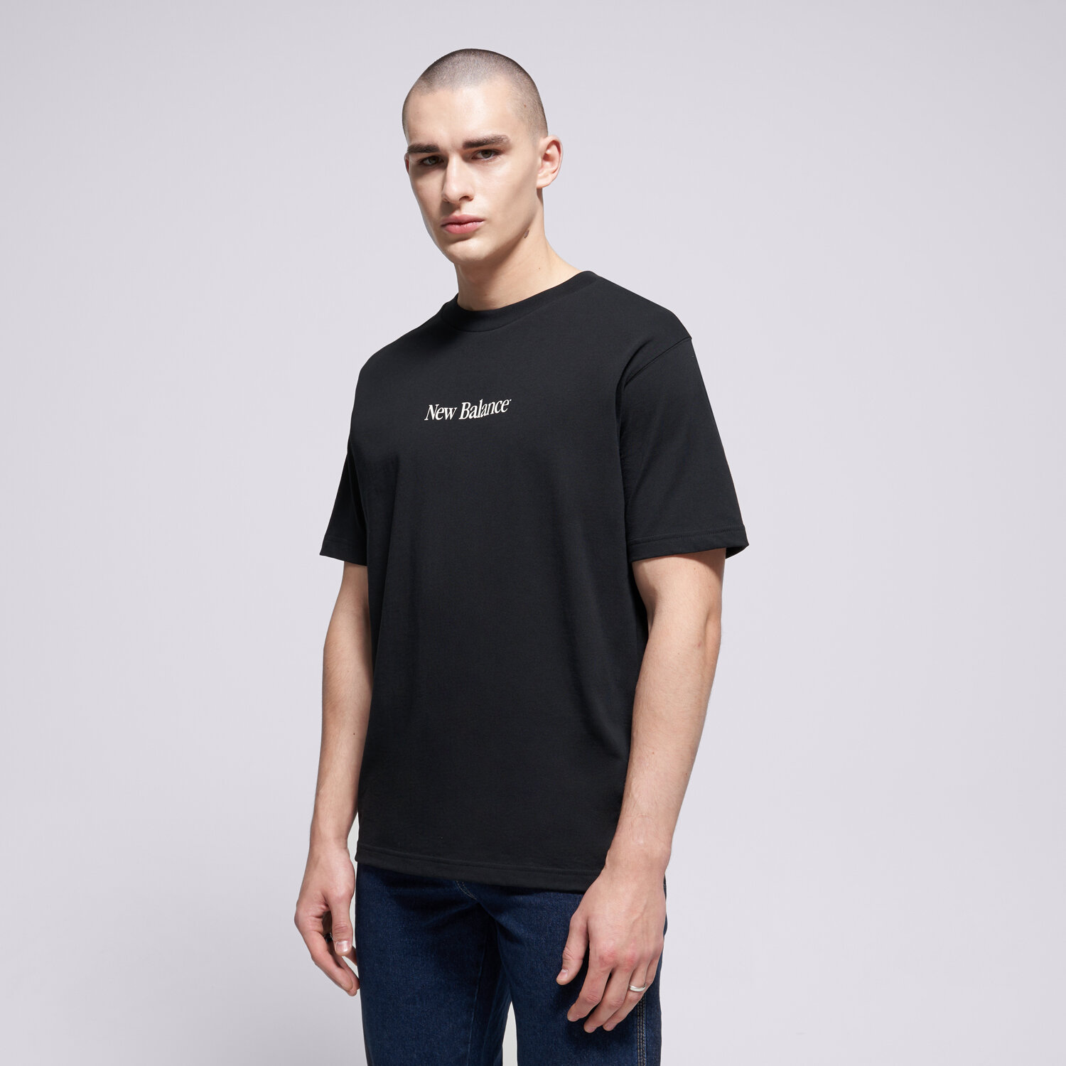 Koszulka, t-shirt sportowy męski NEW BALANCE T-SHIRT N COLLAGE T-SHIRT MT6161TQBK CZARNY