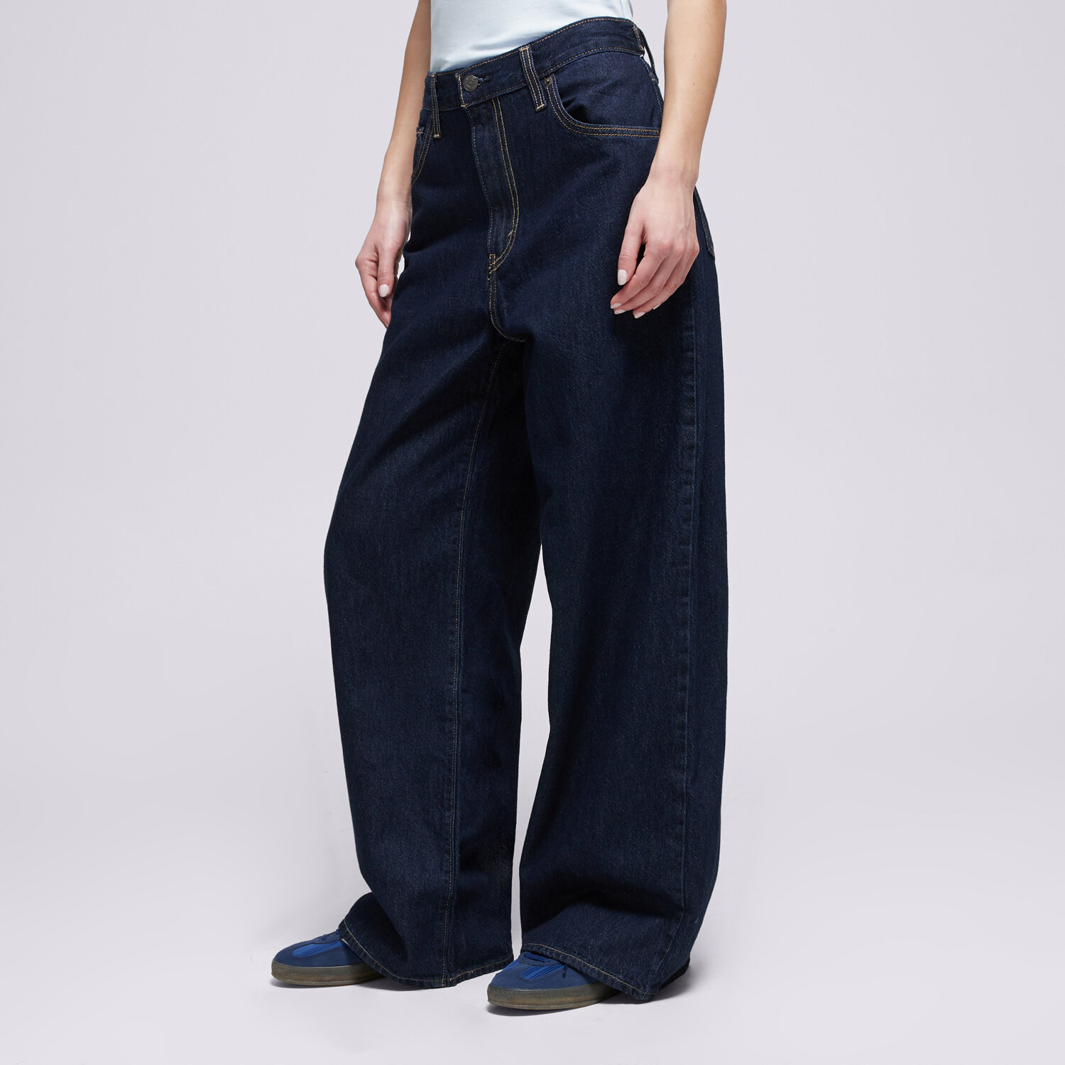 Spodnie sportowe damskie LEVI'S SPODNIE CINCH BAGGY DARK INDIGO FLAT FINISH 001UP-0016 GRANATOWY