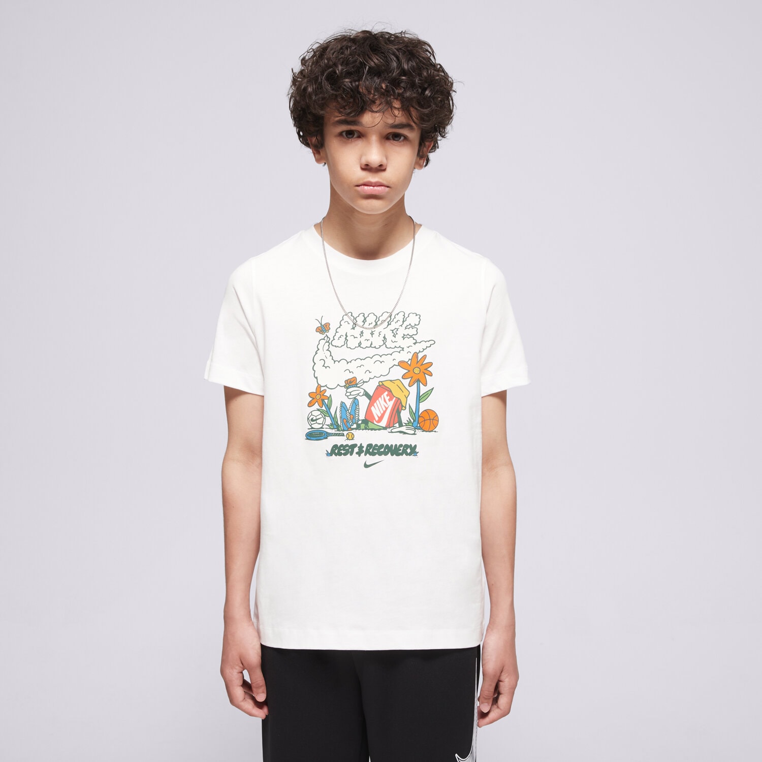 Koszulka, t-shirt dla dzieci NIKE T-SHIRT K NSW TEE BOXY REST BOY II9940-100 BIAŁY