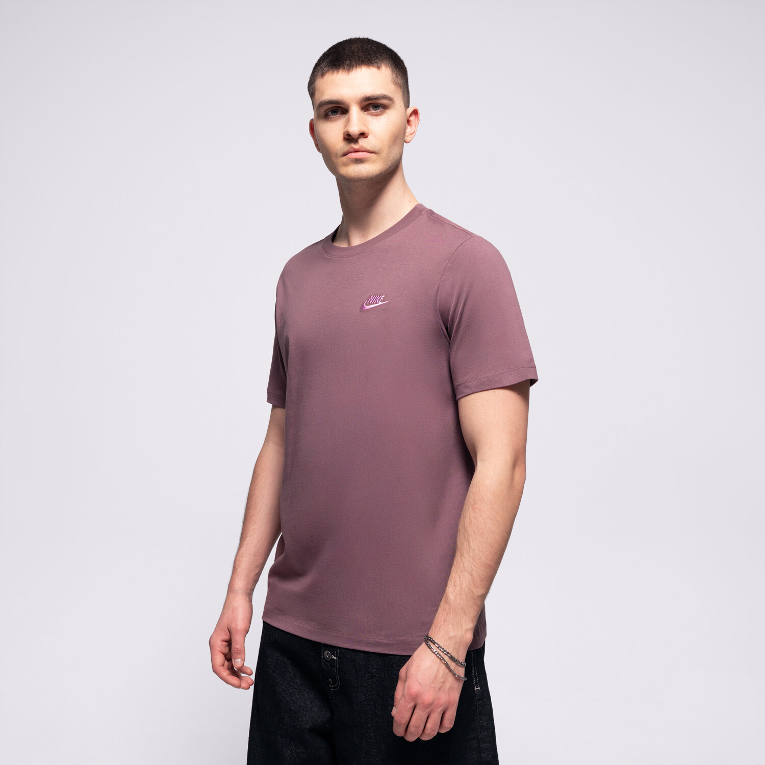 Koszulka, t-shirt sportowy męski NIKE T-SHIRT SPORTSWEAR CLUB AR4997-502 BRĄZOWY