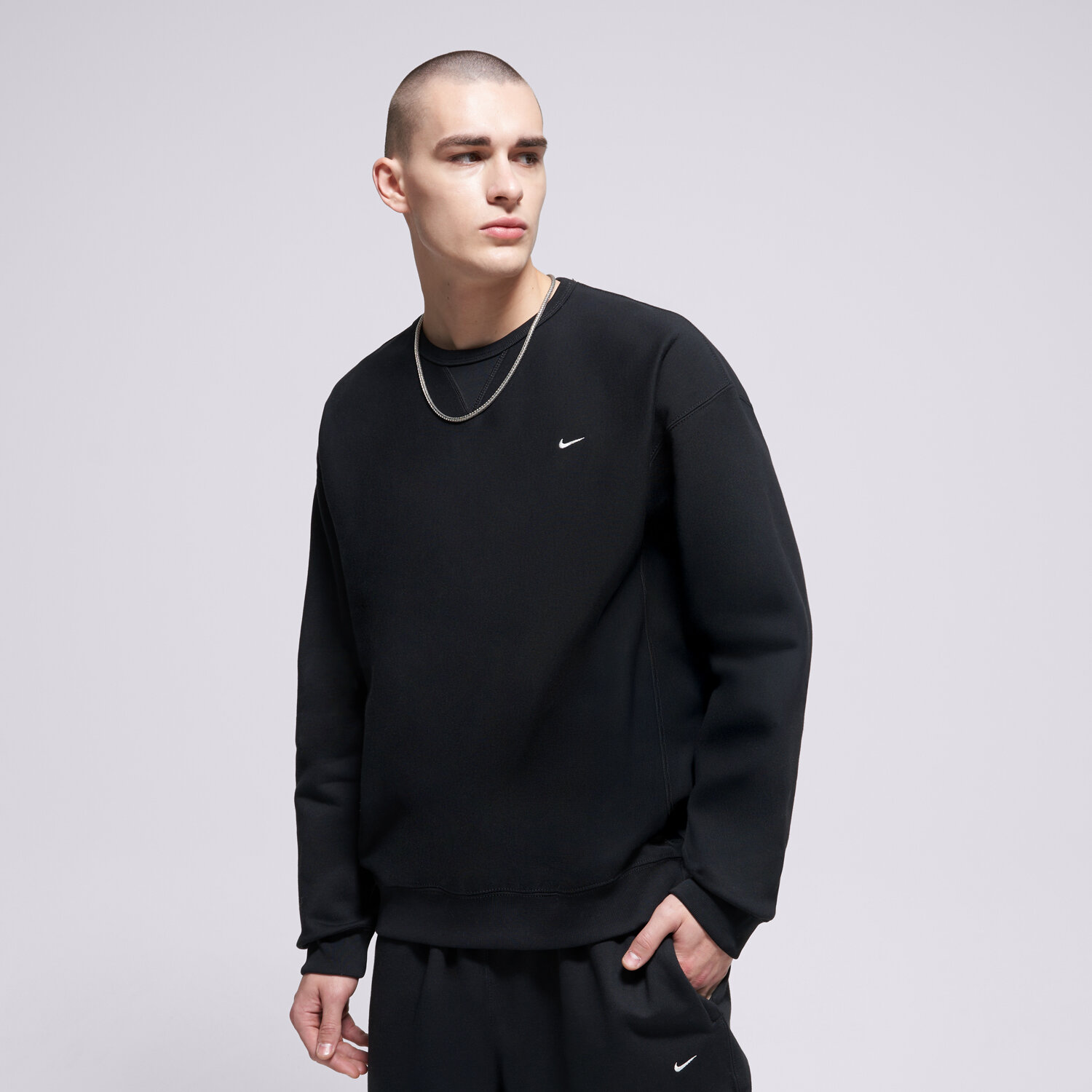 Bluza męska NIKE BLUZA M NL SOLO SWSH BB CREW HV1086-010 CZARNY