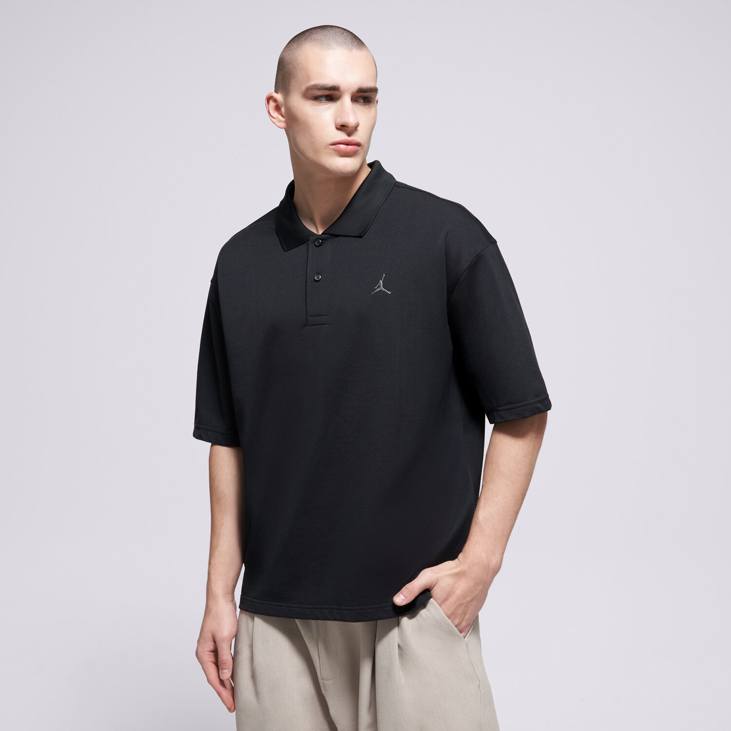 Koszulka, t-shirt sportowy męski JORDAN POLO M J BRK POLO TOP IB1041-010 CZARNY