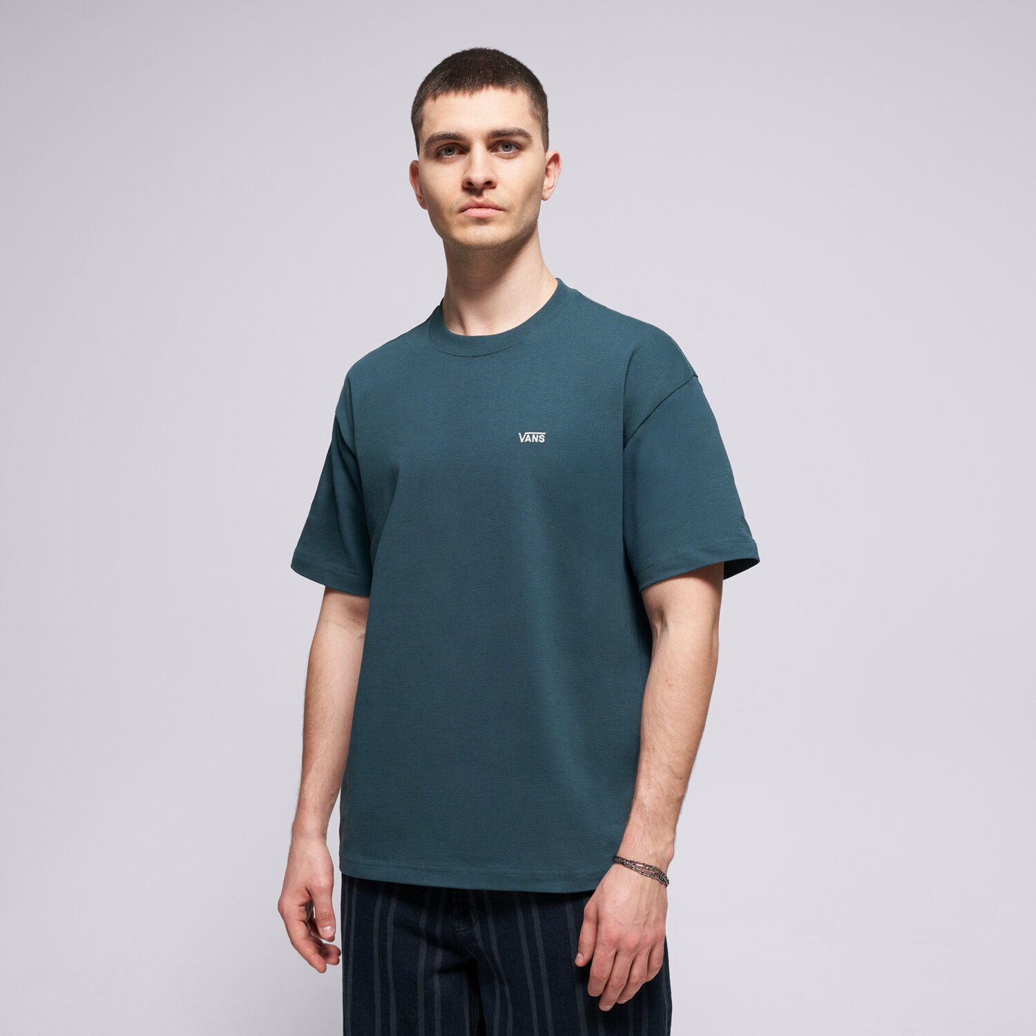 Koszulka, t-shirt sportowy męski VANS T-SHIRT LEFT CHEST II LOOSE SS VN000P1PFRJ1 GRANATOWY
