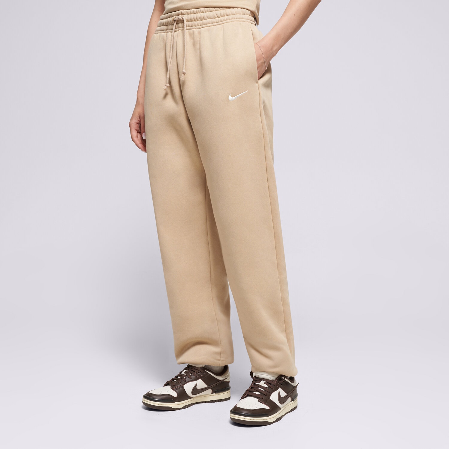 Spodnie sportowe damskie NIKE SPODNIE W NSW PHNX FLC HR OS PANT 2 FZ5996-286 BEŻOWY