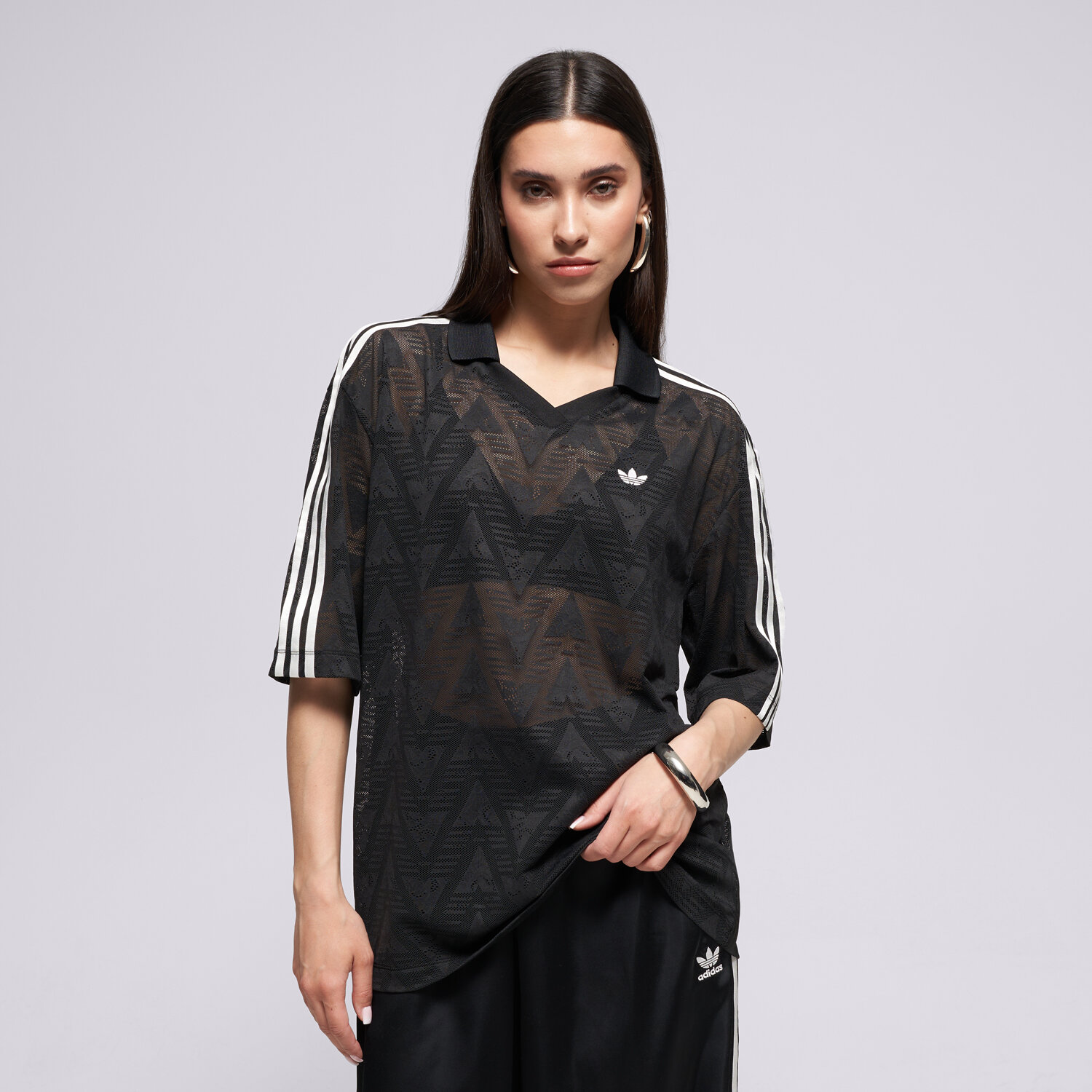 Koszulka, t-shirt damski ADIDAS T-SHIRT LACE JSY KD0344 CZARNY