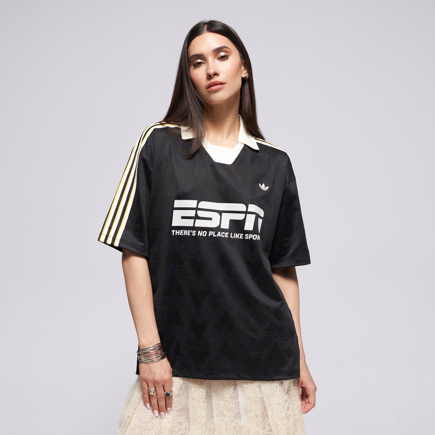 Koszulka, t-shirt damski ADIDAS T-SHIRT FOOTBALL JERSEY KC9107 CZARNY