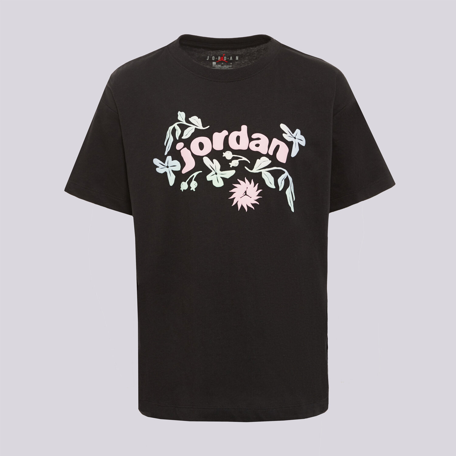 Koszulka, t-shirt dla dzieci JORDAN T-SHIRT JDG JORDAN PUFF FLORAL G 45F489-023 CZARNY