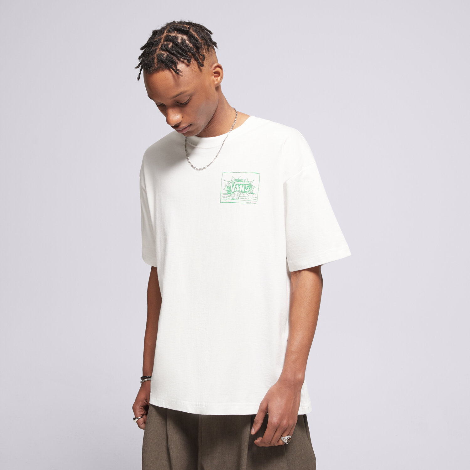 Koszulka, t-shirt sportowy męski VANS T-SHIRT BRIGHT DAY SS TEE VN000TRGWHT1 BIAŁY