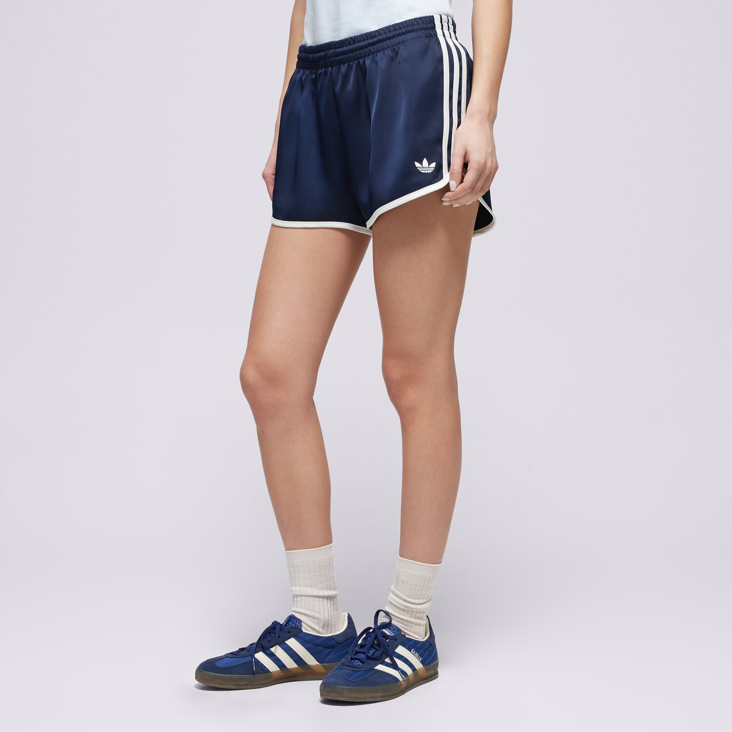 Krótkie spodenki, szorty damskie ADIDAS SZORTY 3S SPRNTR SHORT KC9007 GRANATOWY